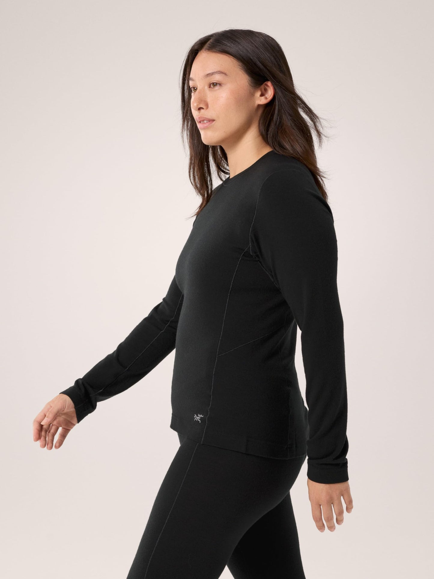 Arc'teryx Satoro Merino Wool Crew Neck LS Women's | Lightweight Merino-Blend Base Layer - Redesign | Black, Medium