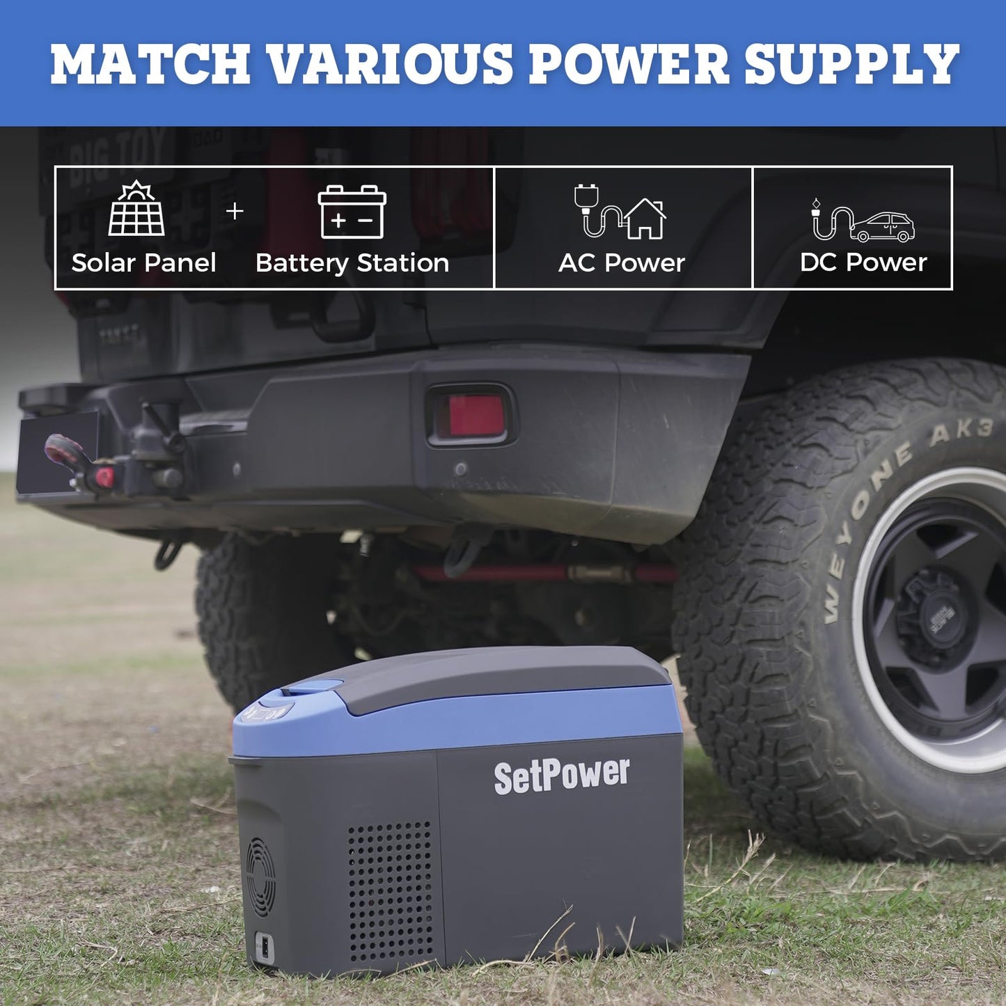 Setpower AB15 12 Volt Refrigerator,16 Quart(15L) Electric Cooler,Portable Car Refrigerator RV Fridge,12v Cooler for Camping, Travel, RV, Vehicles, MPV, SUV, Van