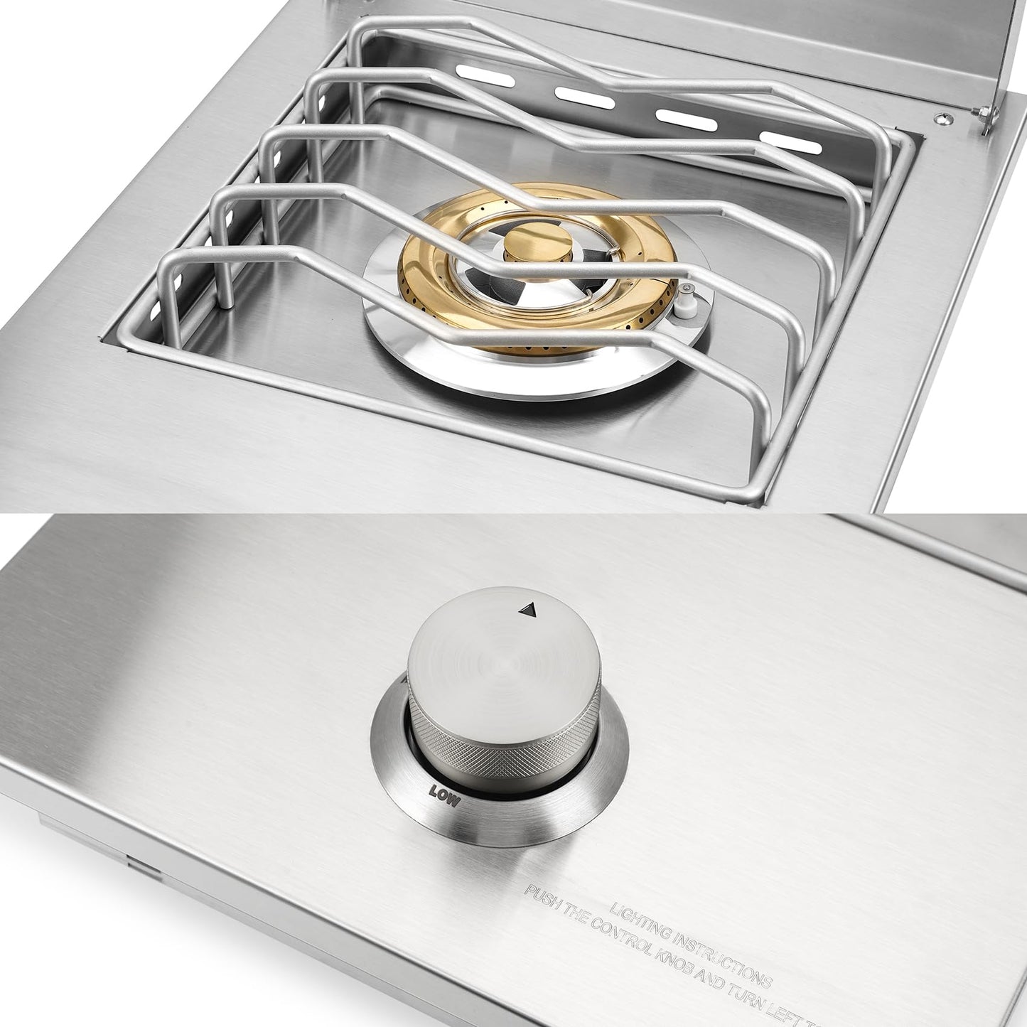 Stanbroil Built-in Single Side Burner for Outdoor Kitchen, 304 Stainless Steel Grilling Side Burners - Liquid Propane Only