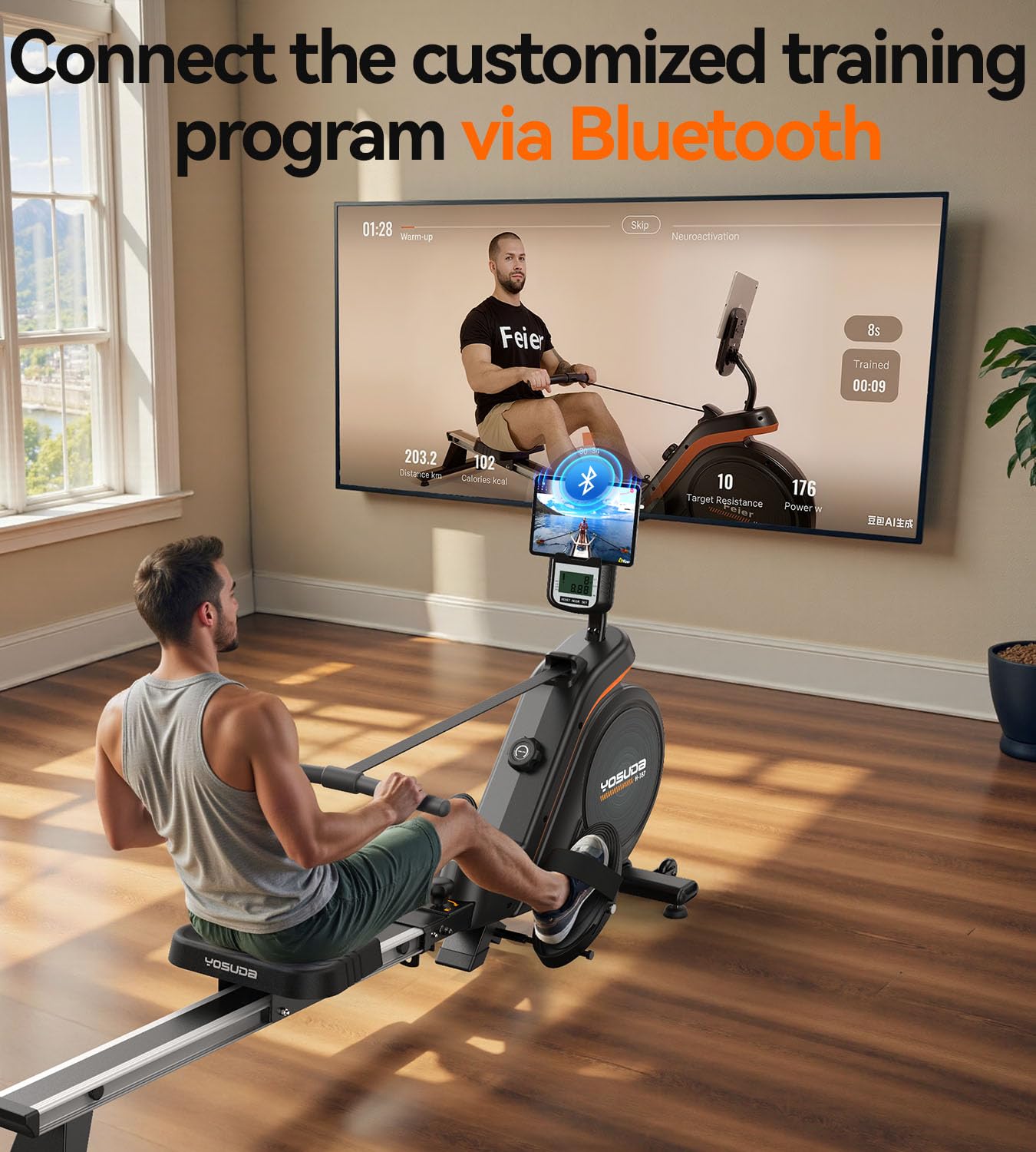 YOSUDA PRO Magnetic Rowing Machine for Home Use-Foldable Rower with 350lbs Weight Capacity and 16 Level Resistance