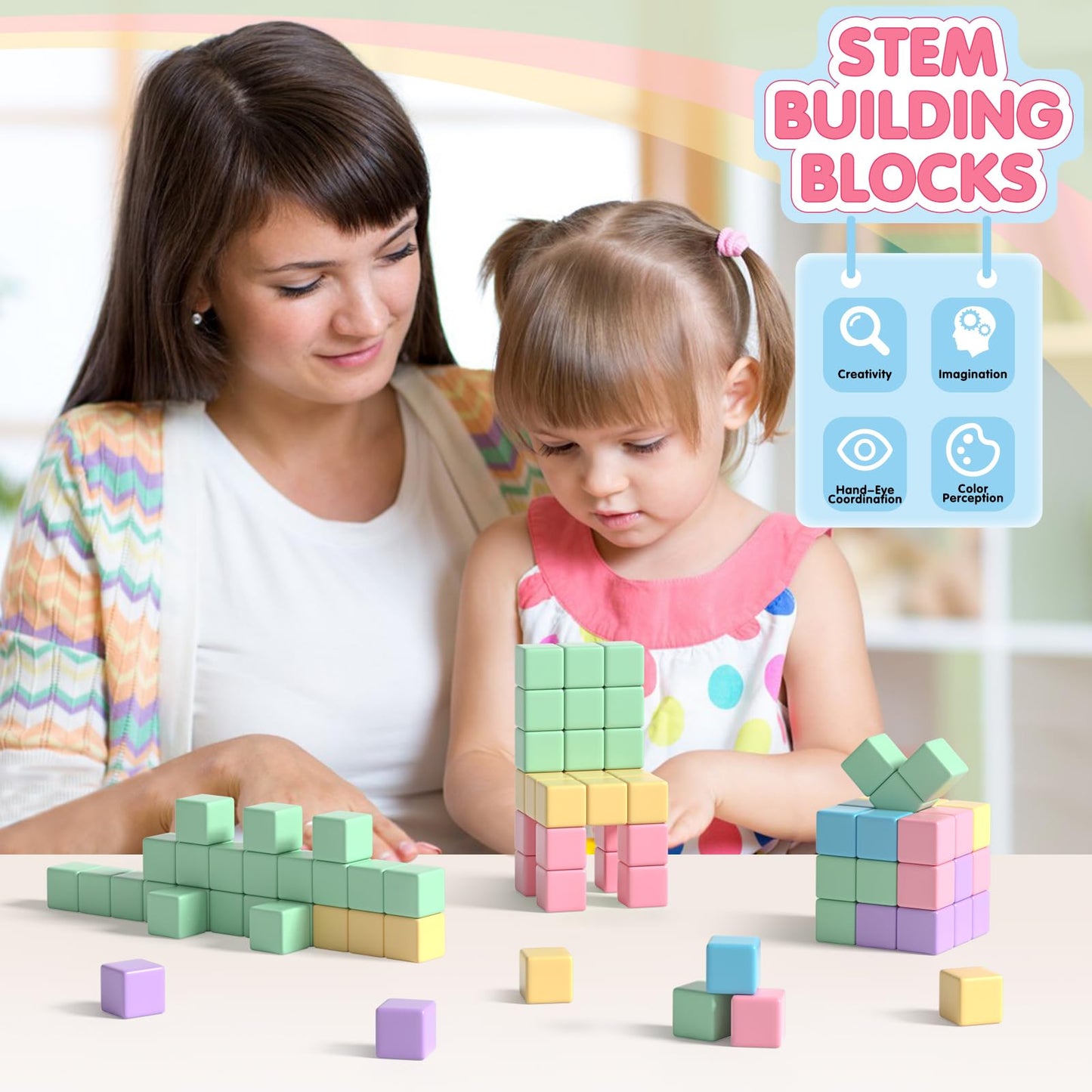 Apluses 74PCS Magnetic Blocks, Classroom Must Have Creative Learning Kids Toys | Preschool Montessori Sensory Autism Magnet Toys for Boys and Girls Ages 3 4 5 6