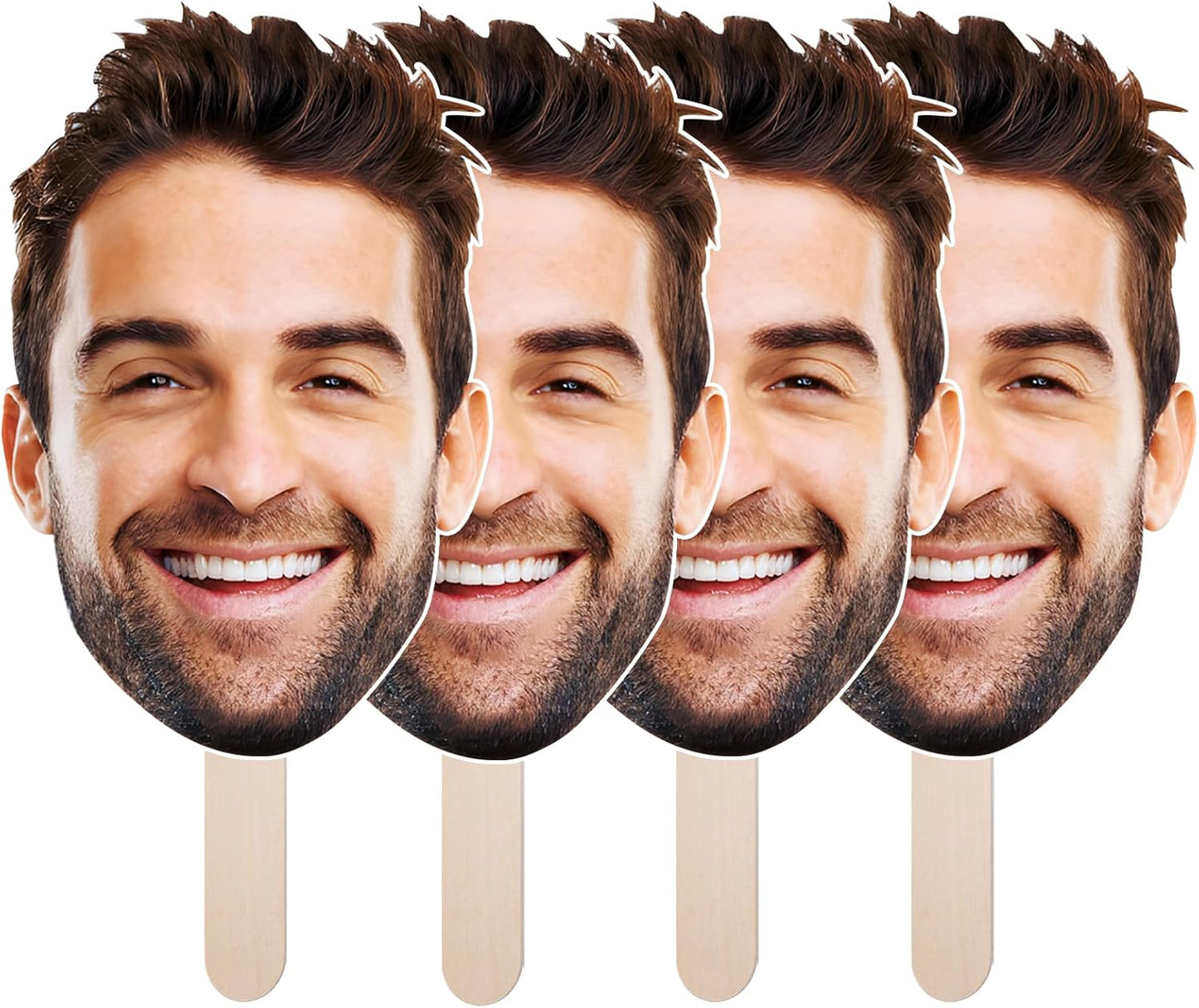 Custom Cutout Big Head Stick, 9 size options, Hand-Hold Fun Face, Party Fun, Graduation Decoration, Personalized Big Face, Life Size Cardboard Contour Cuts, Upload Your Own Photo, 12'' up to 36", 1 PC