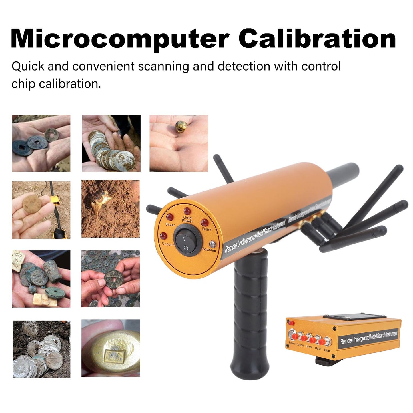 Gold Detector Underground, Ground Penetrating Metal Detector, Metal Pinpointer, 30m Depth 1200m Range 6 Antenna Accurate Finding Gold Detector