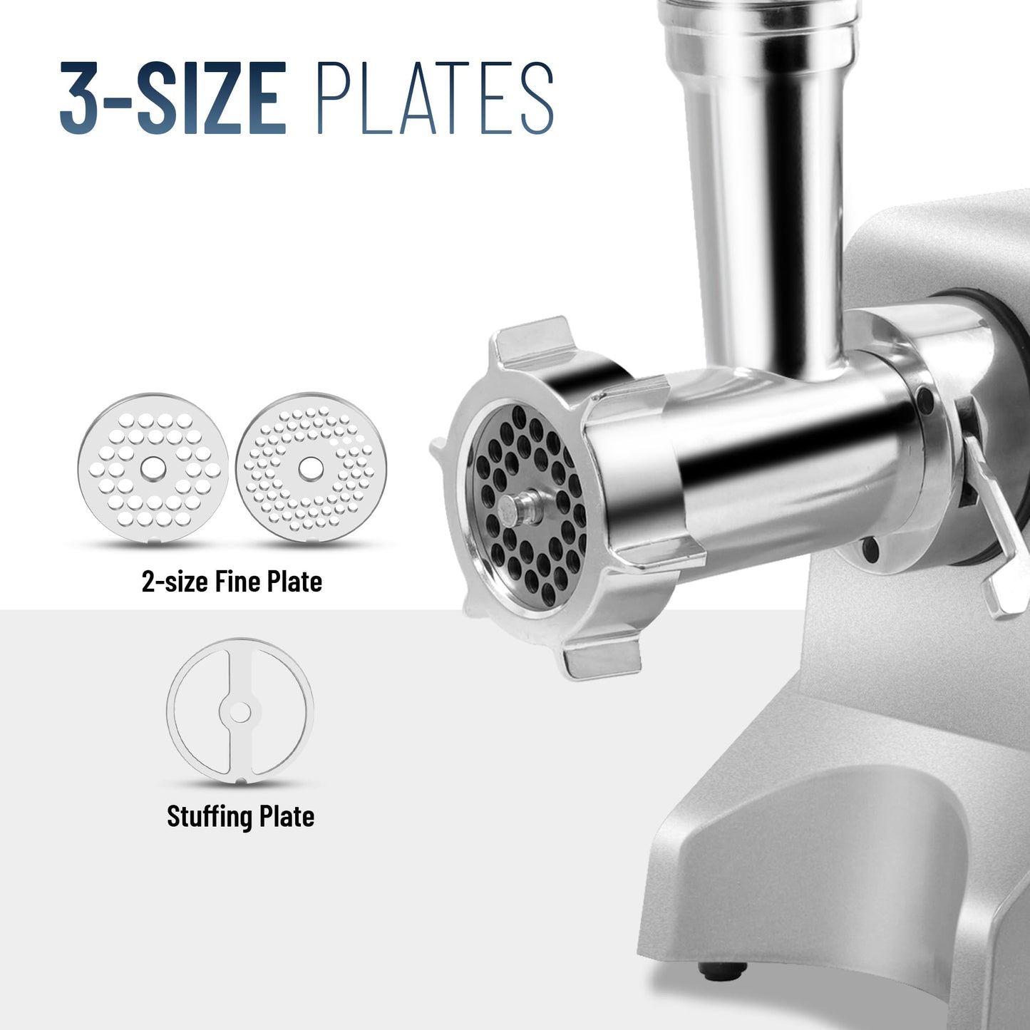 TOOGOOD #12 Electric Meat Grinder, Heavy Duty Meat Grinder and Sausage Stuffer Maker, Ideal Meat Grinder Machine for Home and Commercial Use,575 Watt Aluminum Housing, Silver