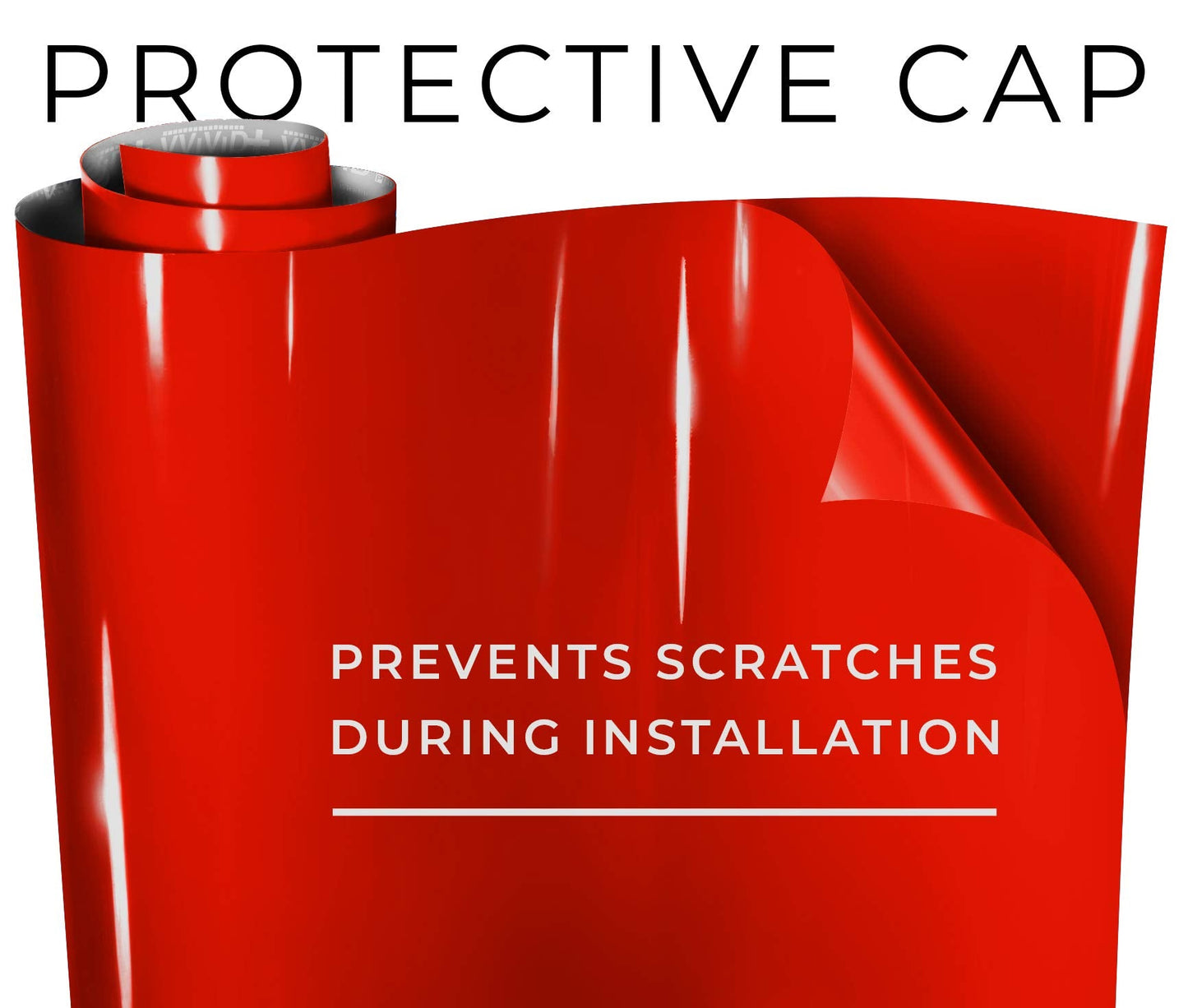 VViViD+ Ultra Gloss Racing Red Vinyl Car Wrap Premium Paint Replacement Film Roll with Nano Air Release Technology, Stretchable Protective Cap Liner, Self Adhesive (50ft x 5ft)