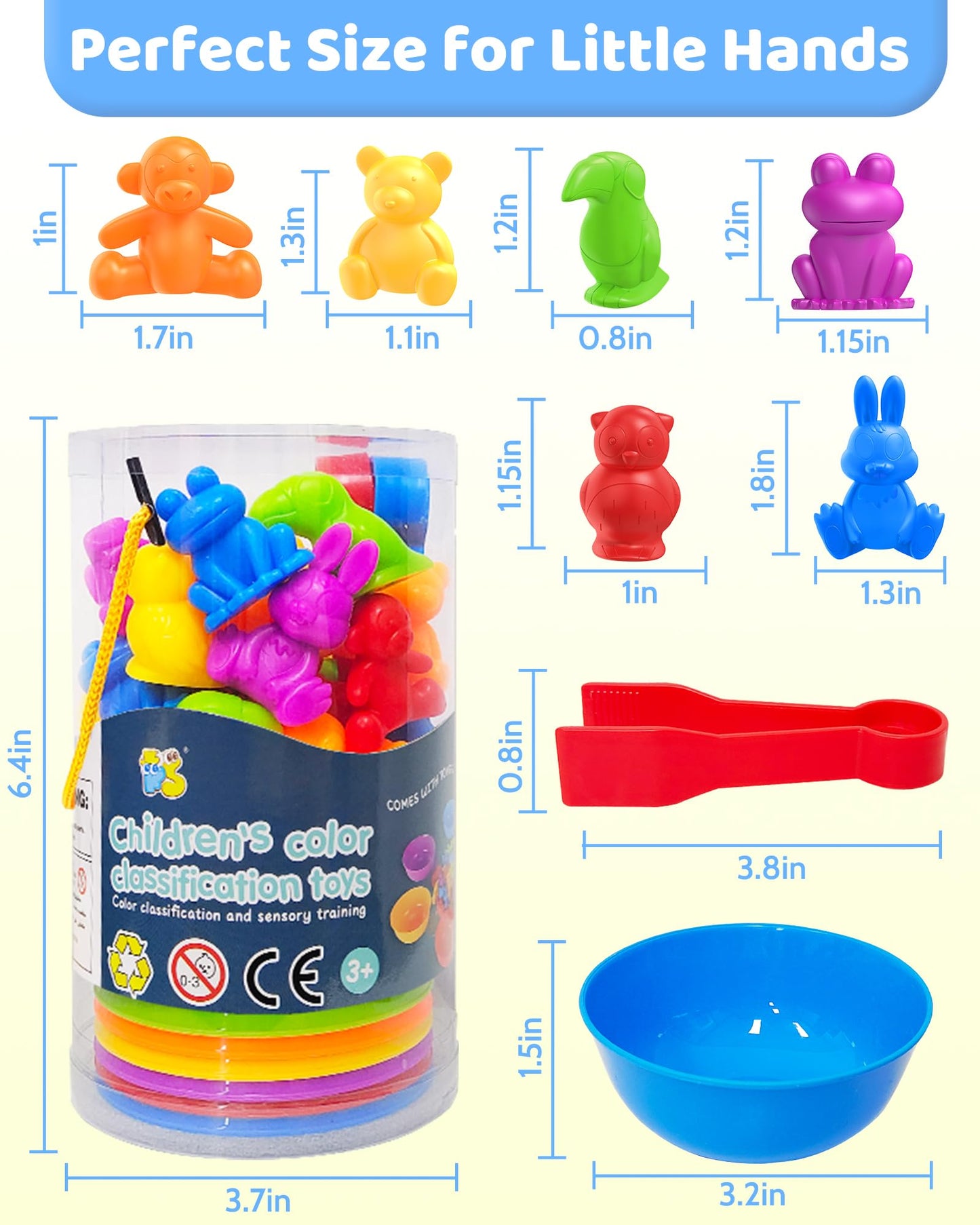 Oomloid Counting Animals Montessori Toys for 3 4 5 Years Old Boys Girls, Preschool Learning Activities Educational Sensory Toys Gifts for Kids Toddlers Ages 3-5, 4-8