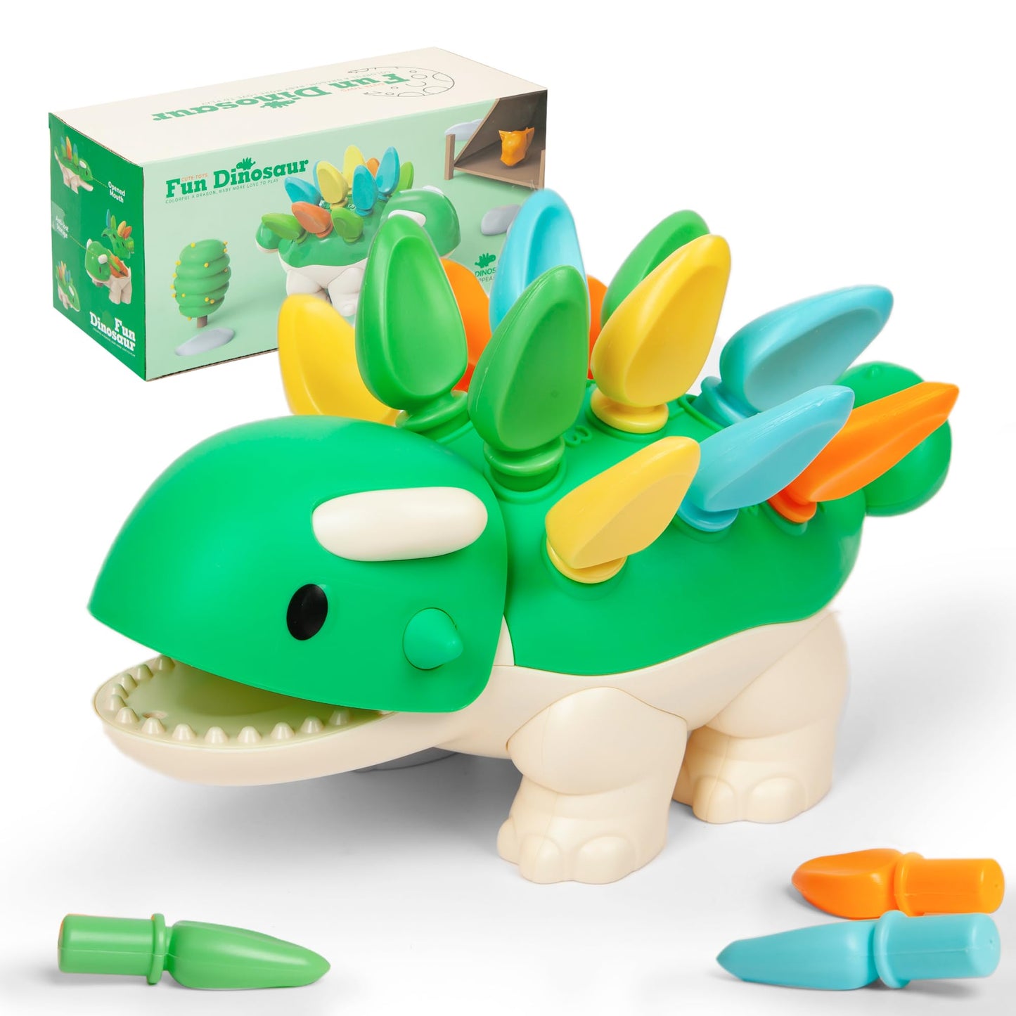 Hirger Fine Motor Dinosaur: Sensory Toys for Toddler 1-3 Year Old, Montessori Preschool Learning Educational Toy for Baby 12 Month Birthday Gift