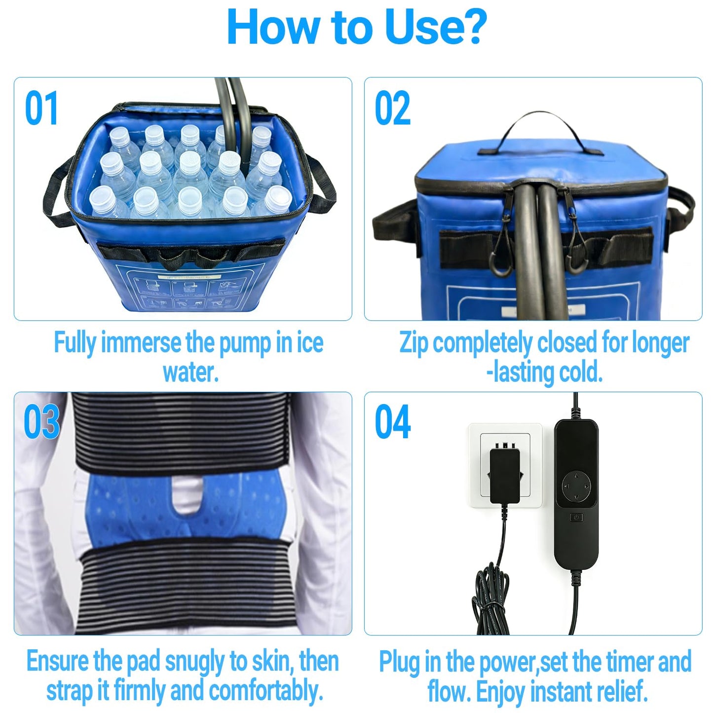 Ice Machine for Knee After Surgery, Cold Therapy Machine for Knee Replacement, Portable Ice Therapy Machine with Wheels, Handle for Pain Relief - Unisex for Men/Women