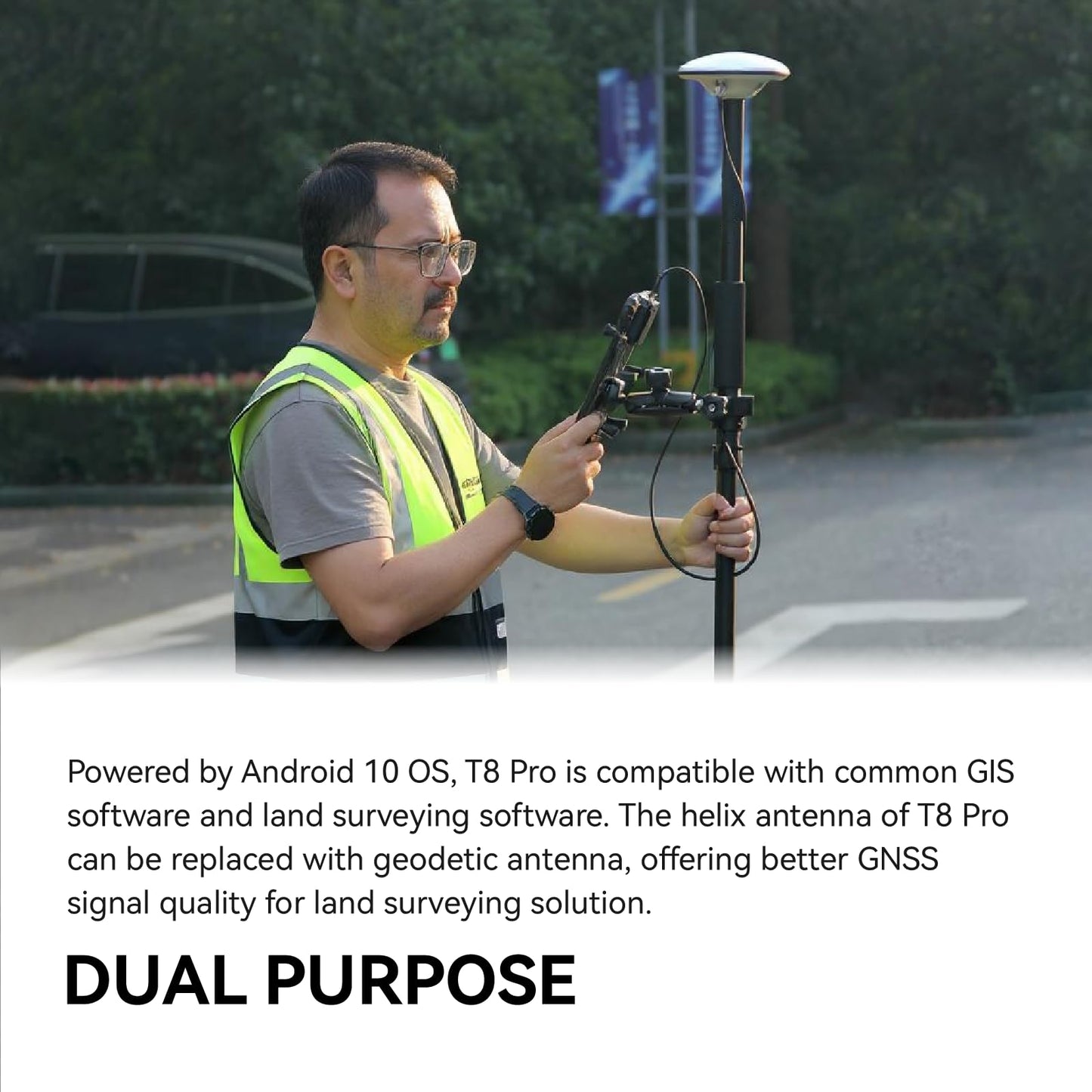 SingularXYZ T8 Pro GNSS GPS RTK Rover - High-Precision GIS and Surveying Device 8" HD Touch Screen, Centimeter-Level Handheld Survey Tablet, Android 10 OS Long Battery Life, High Compatibility RTK