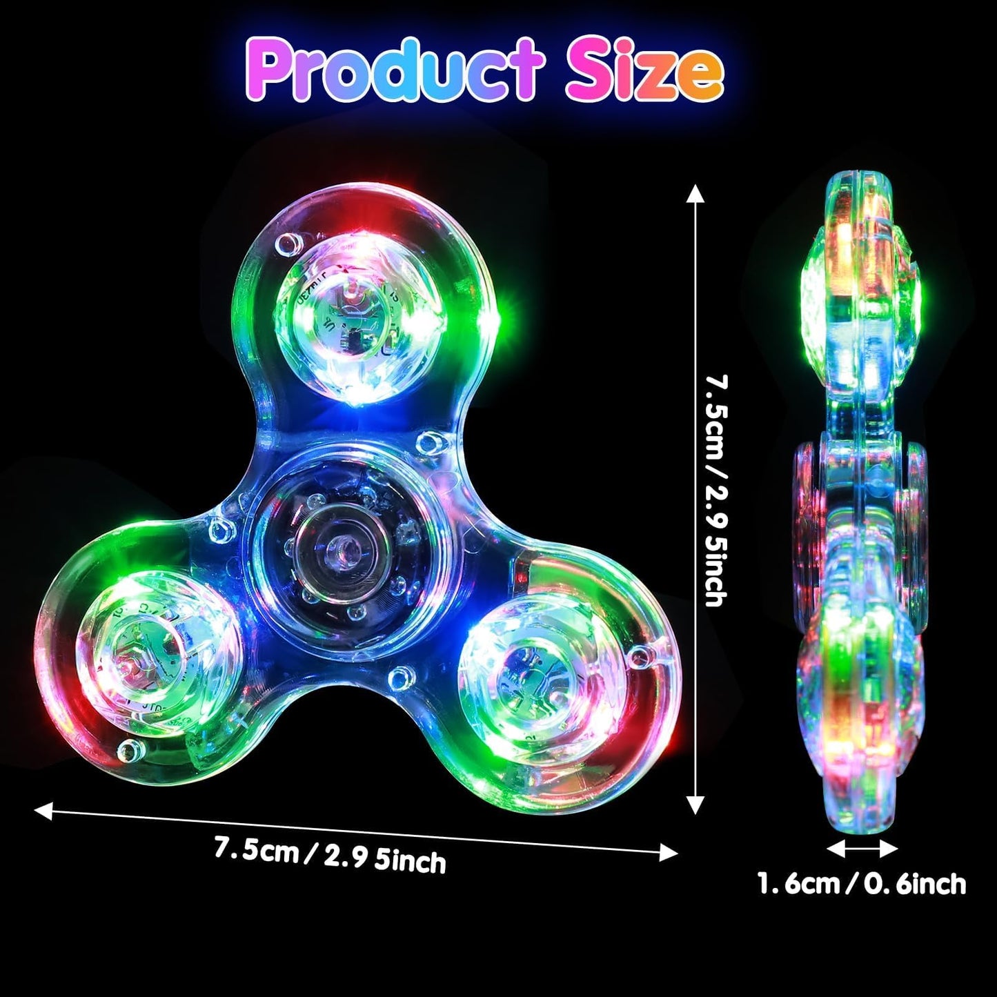 Gigilli Fidget Spinners 16 Pcs, Kids Easter Basket Stuffers Easter Egg Fillers Gifts, Light Up Fidget Toys Bulk Goodie Bag Stuffers Glow in The Dark Party Favors Gifts Return Classroom Prizes