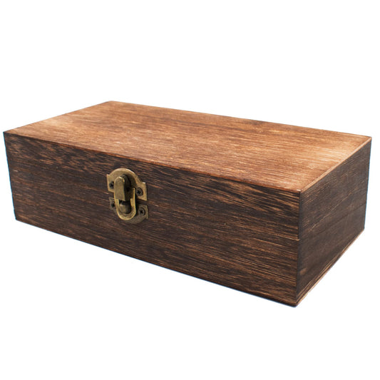 HingoFuni Wood Storage Box with Lid Solid Wood Container Box Decorative Table Large Rectangular Smooth Rustic Style Store Space to Organize Toys Cosmetics Vintage Color 7.87 * 3.93 * 2.36inch, Brown