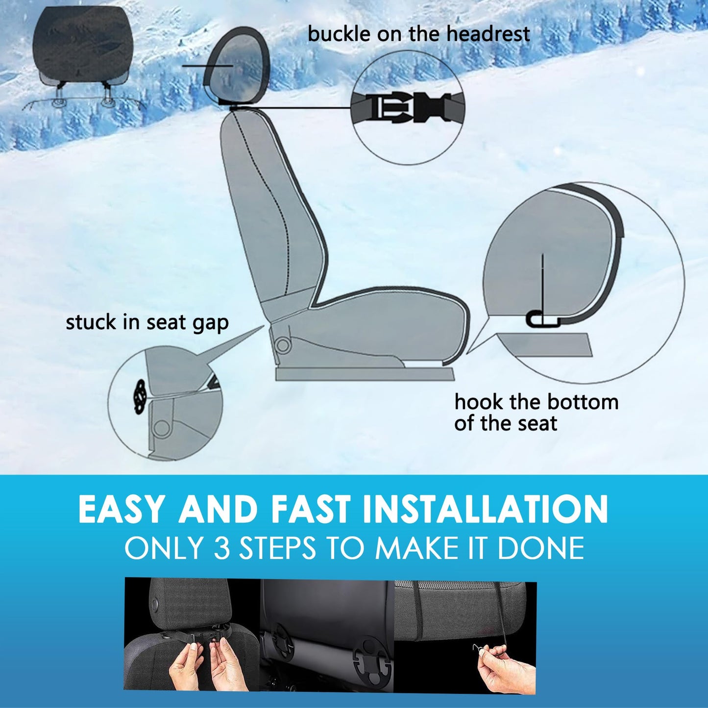 12V Cooling Car Seat Cover Front Seat, Ventilated Warm Cooling Car Seat Cushion with Massage, 16 Fans Seat Cooler, AC Cooling Seat Cover for Car, 1PCS (Black, Warm Cooling Massage)