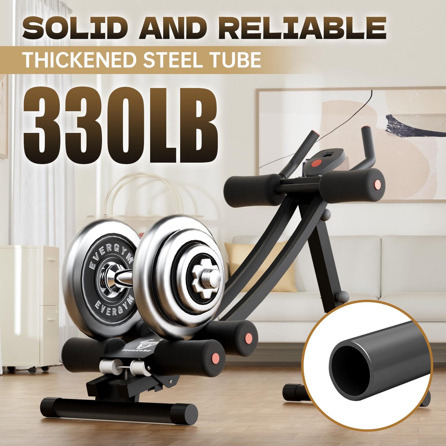 WECENI Abdominal Trainers, Adjustable AB Machine at Home or Gym for Core Strength Training, Ab Cruncher Foldable Fitness Gear for Men and Women Exercise &Workout