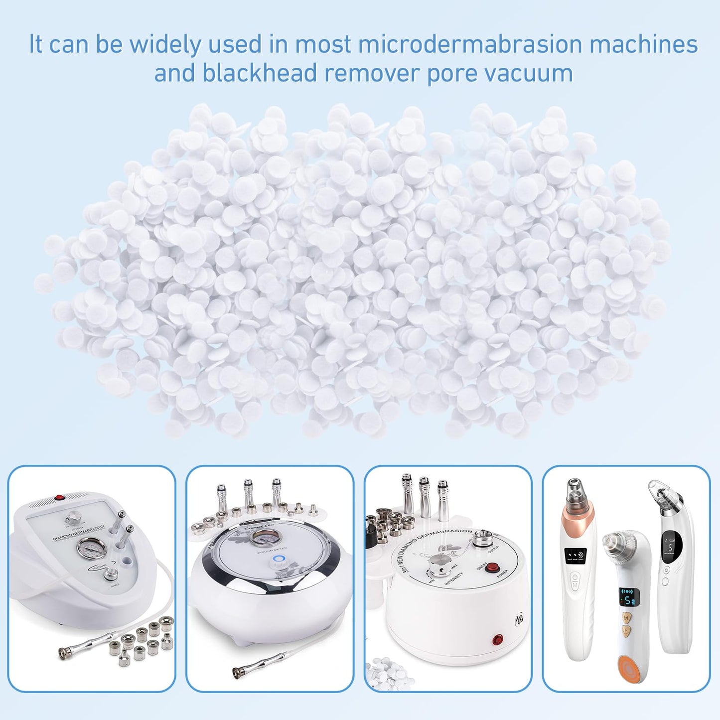 200 Pieces Dermabrasion Filters 10mm Pads Filters Replacement Dermabrasion Cotton Filters for Dermabrasion Machine (200 Pieces)