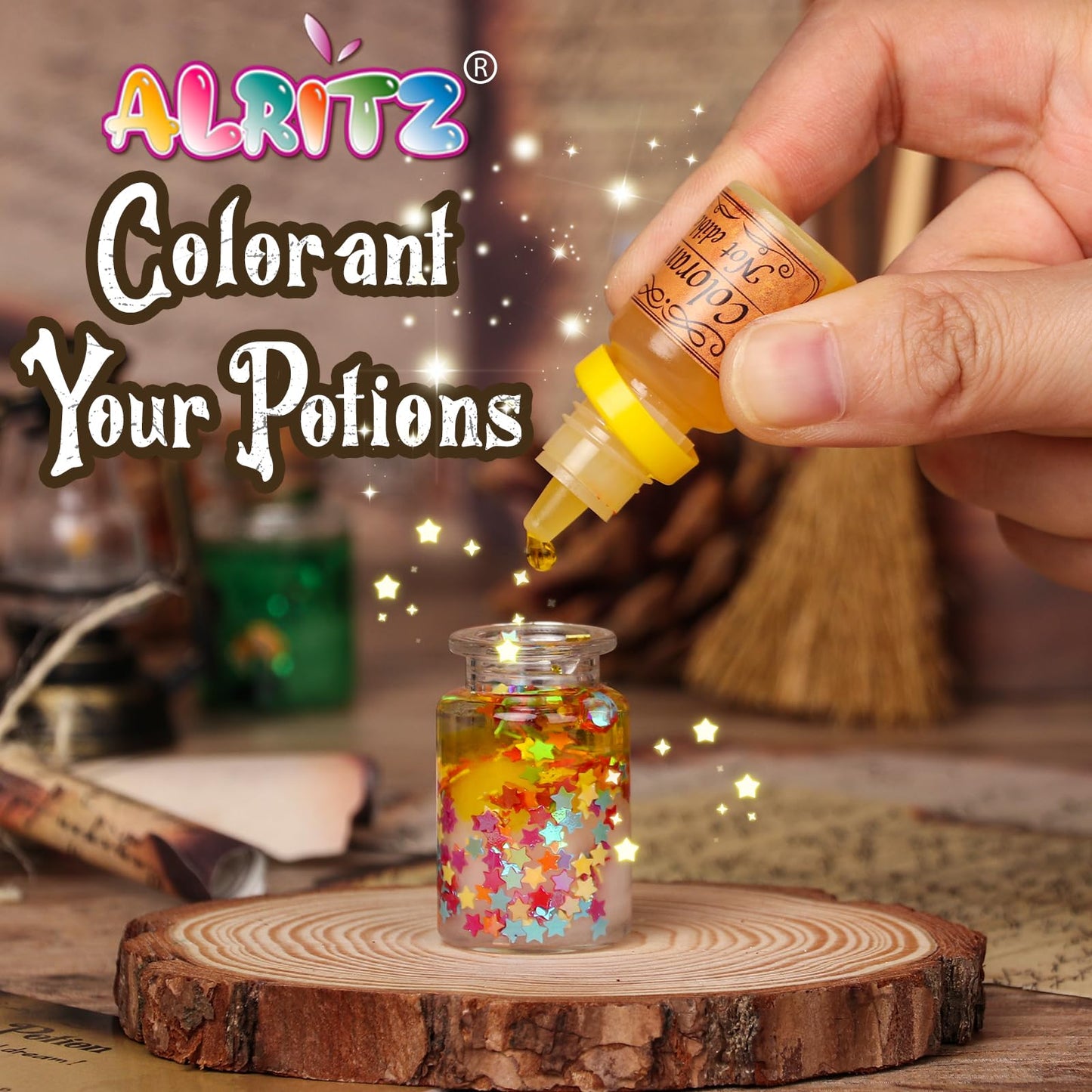Alritz Mystery Potion Kits for Kids, 20 Magic Mix Witch Potion Bottles, Happy Birthday Party Craft Ornaments Toys Gift for Boys Girls Age 6 7 8 9 10 11+ Indoor Outdoor Party Decor