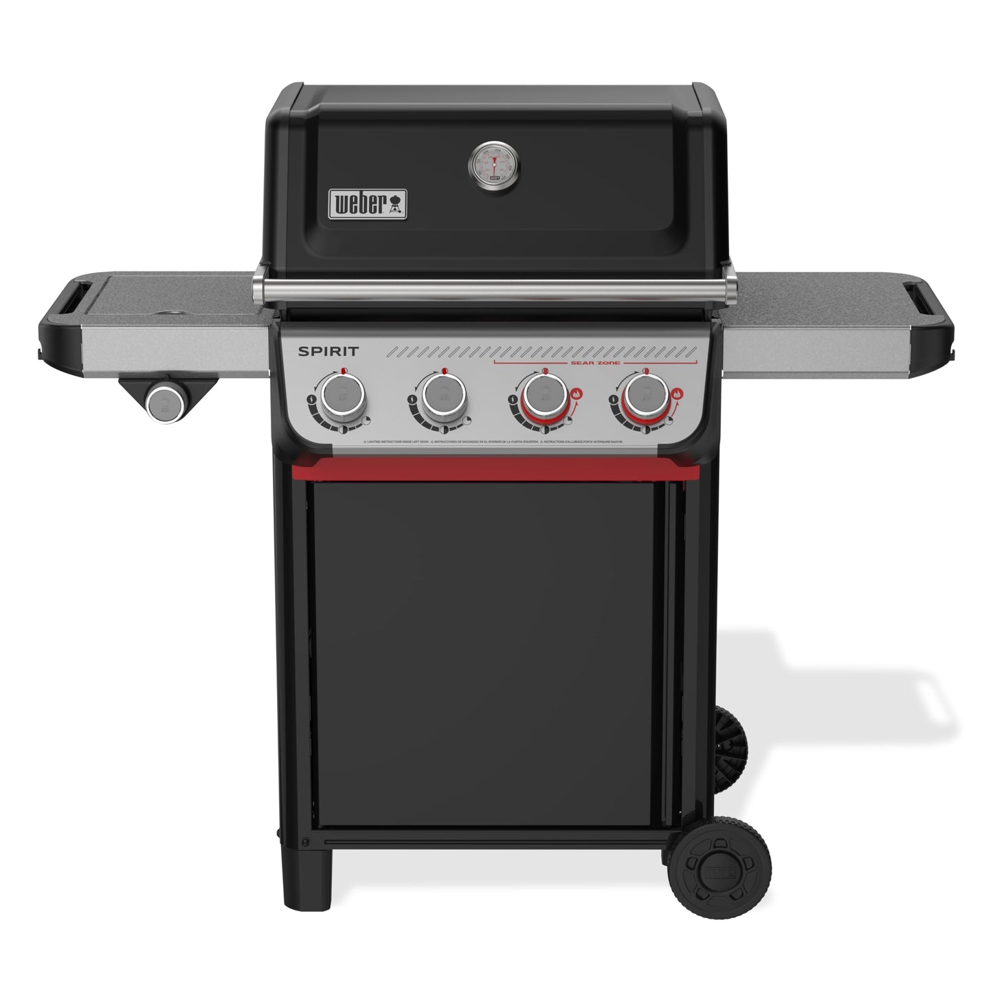 Weber Spirit E-435 Liquid Propane Gas Grill for Outdoor Cooking, 4 Burners and 1 Side Burner, Black – Porcelain-Enameled Cast-Iron Grates, 2 Boost Burners, Sear Zone
