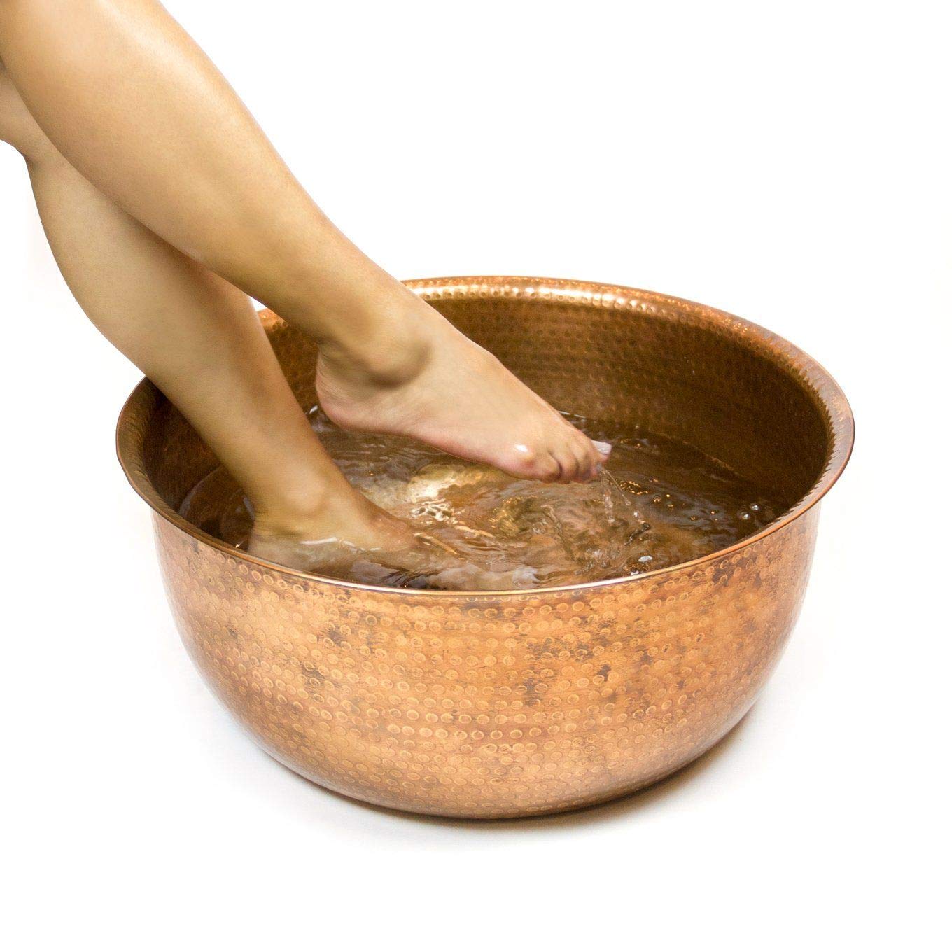 Noel Asmar Hammered Copper Pedicure Bowl, Naturally Balancing, Hand Finished, Durable and Lightweight