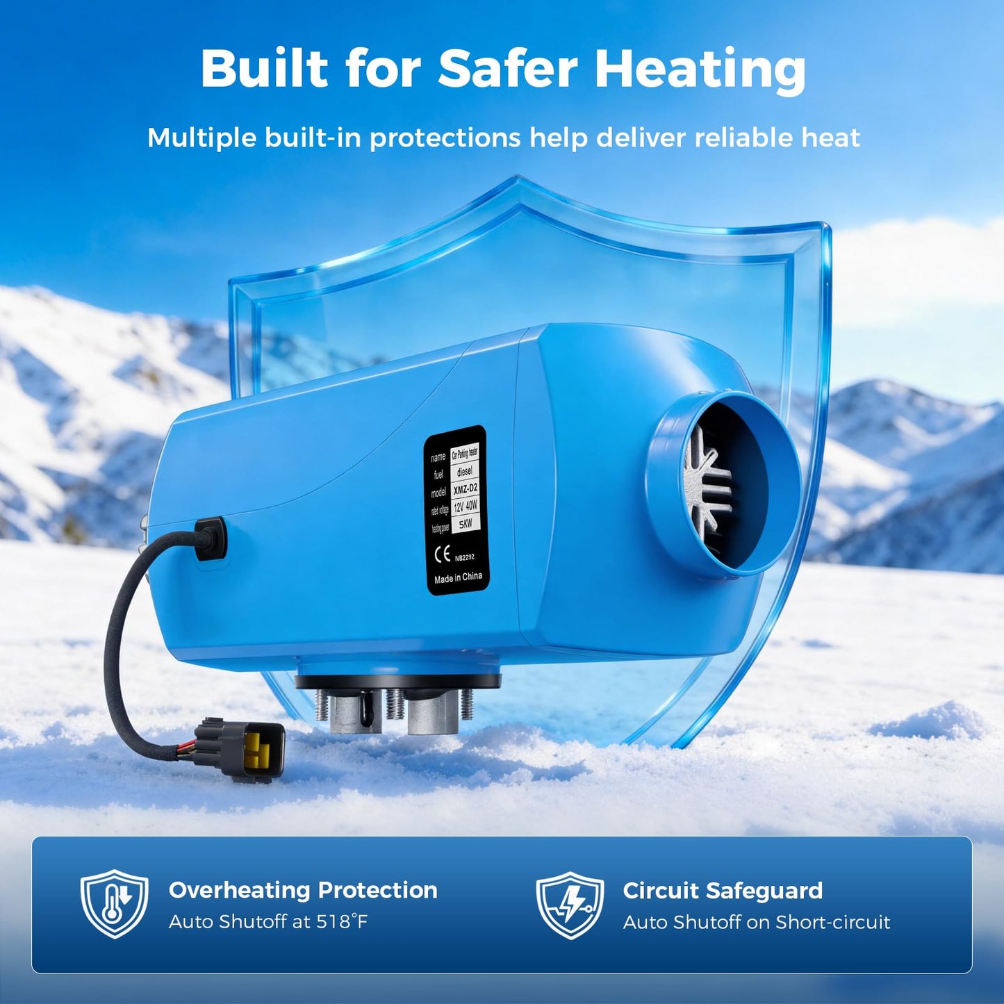 VOYOCHT Diesel Heater 8KW, Aluminum Housing, Diesel Air Heater 12V, Fast Heating, Diesel Parking Heater High Altiude with Controller & 15L Tank for Trucks, Trailers, Boats, RVs and Motor-homes