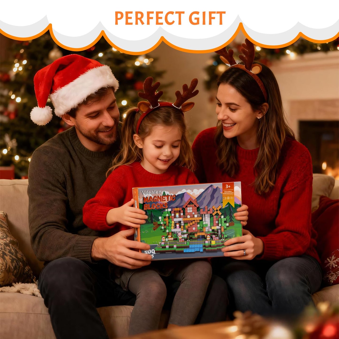 Vdealen 300 PCS Magnetic Blocks-Magnetic Building Blocks, Stacking Magnetic Cubes Toy for Kids, STEM Montessori Sensory Toys for Boys and Girls Age 3 4 5 6 7 8 9 10 11 12 Christmas Birthday Gift