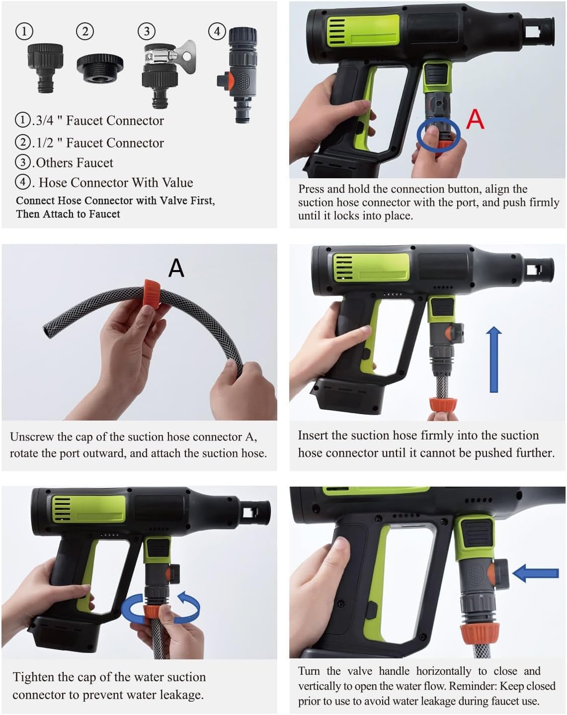 Portable Cordless Pressure Washer 2 Batteries - 1200PSI Brushless Cordless Power Washer with 6-in-1 Nozzle, Adjustable Foam Cannon LCD Touch Screen for Car Garden