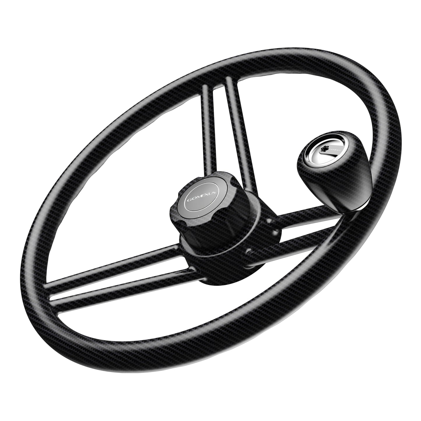Gomexus Boat Steering Wheel Real Carbon Fiber 13.5″ Skiff Wheel 3K Carbon Universal Fit Easy Installation