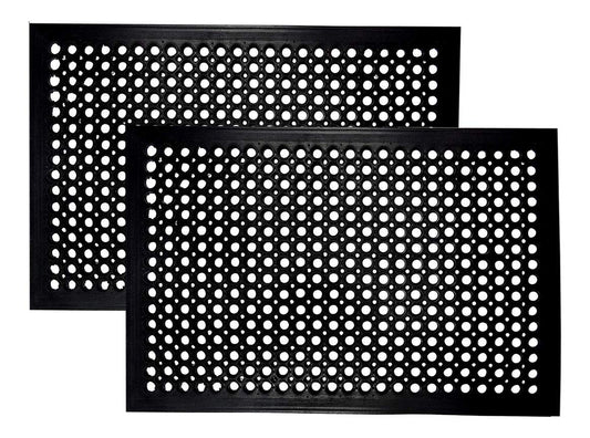 IRONGATE Rubber Doormat - 2 Pack Non Slip Anti Fatigue Indoor Outdoor Rubber Floor Mat - Heavy Duty Commercial Kitchen Ramp Pool Restaurant Garage Floor Mat - Anti Slip Bar Drainage Mat - 24x36