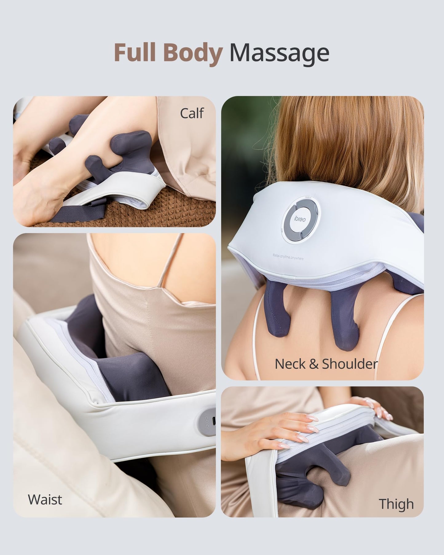 Shiatsu Neck and Back Massagers with Heat, 150 Mins Uses, 4 Modes & Adjustable Massage Head, Electric 3D Deep Tissue Kneadin for Shoulder, Leg, Muscle Soreness, Pain Relief, Relaxation for Women, Men