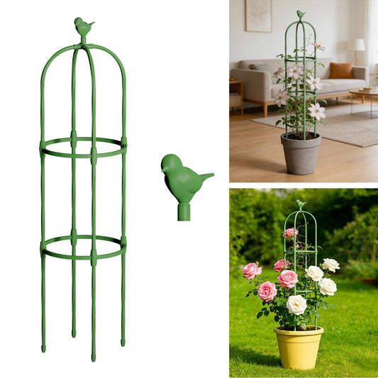 Garden Obelisk Trellis for Climbing Plants Outdoor, 4 FT Garden Trellis Plastic Coated Metal Plant Support for Indoor Outdoor, Tall Decorative Trellis for Roses, Flowers, Vines, Potted Plants