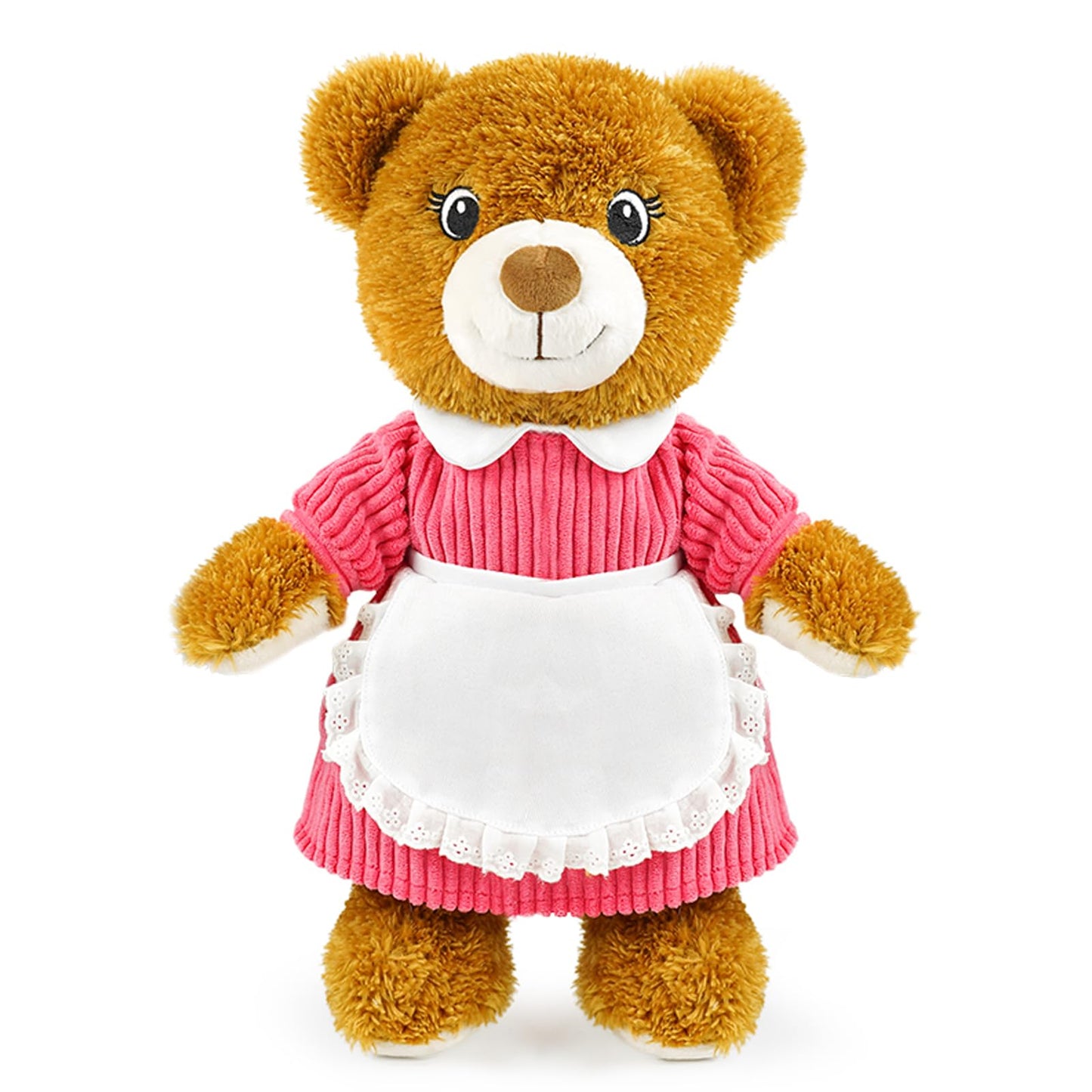 JUSTQUNSEEN 14.5" Cute Teddy Bear Stuffed Animal for Women with Pink Sweater Valentines Bear Plush Doll Gift for Mother Day Mom Wife Kids Boys & Girls Easter Birthday Christmas (Mom)