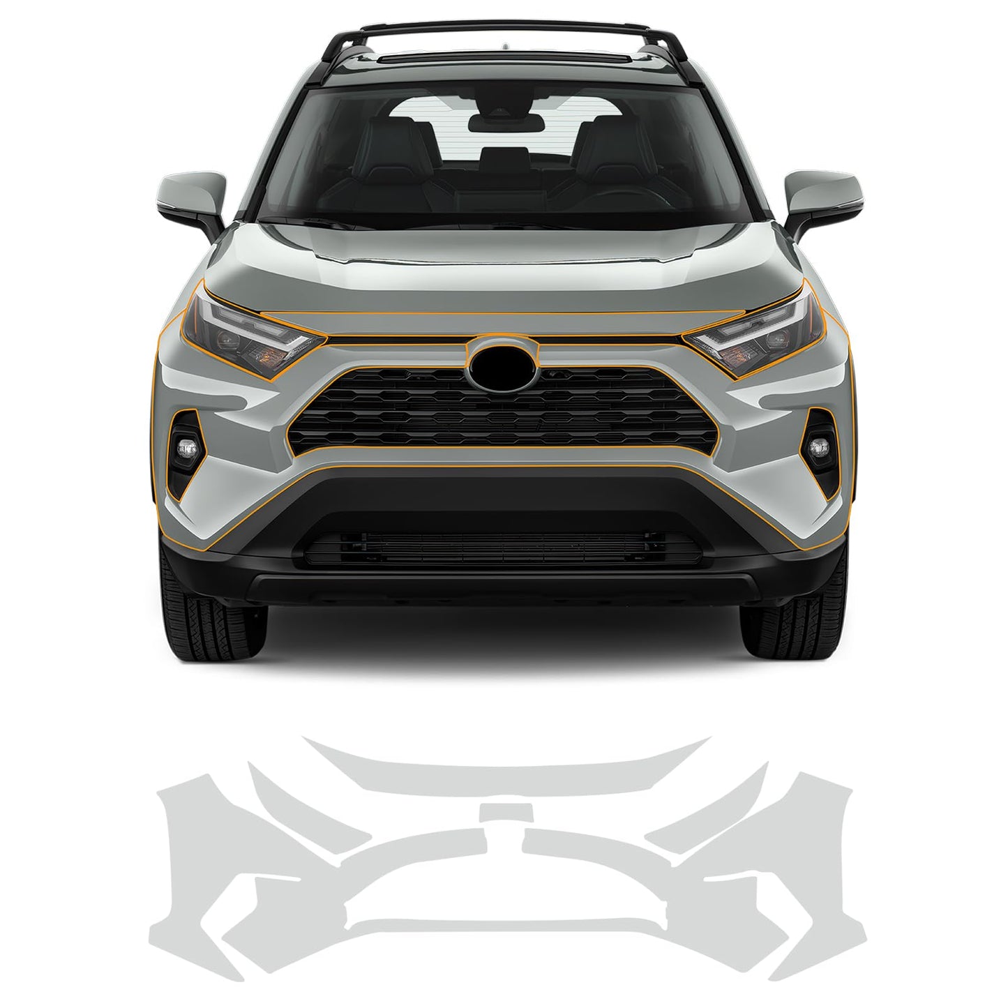 FDAIUN PPF Clear Car Pre-Cut Paint Protective Film for Toyota RAV4 Hybrid 2019-2024 8.5mil TPU Self Adhesive Rainproof Waterproof HD Scratch Exterior Accessories