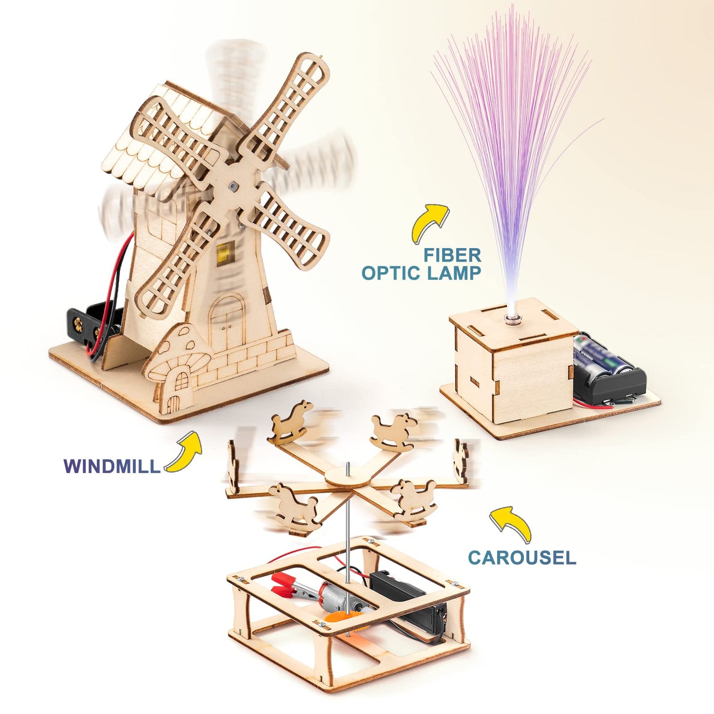 Yutin 5 Individual STEM Science Kits for Kids, Wood Arts and Craft Kits, STEM Toys for Boys Girls Age 8-12 8 10 12 13 14 Gift Idea, 3D Puzzles Building Engineering Model Set