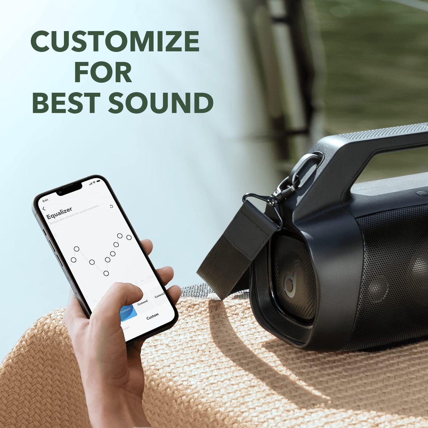 Soundcore Anker Motion Boom Plus IP67 Outdoor Speaker with 80W Stereo Sound, Black