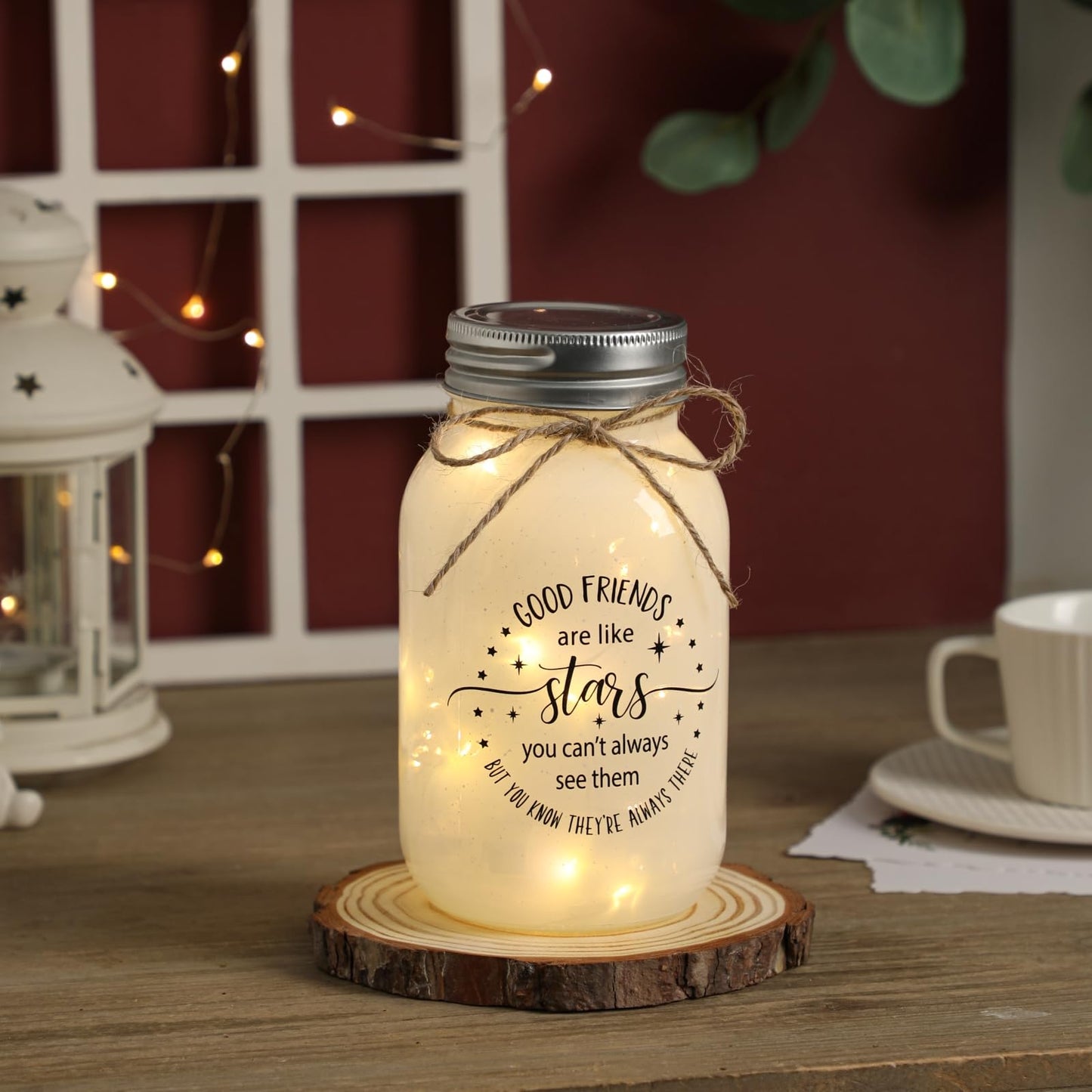 Maracco Friendship Gift, Mason Jar Night Lights for Friends, Best Friends Gift for Women, BFF, Coworker, Birthday Thanksgiving Gifts for Friends