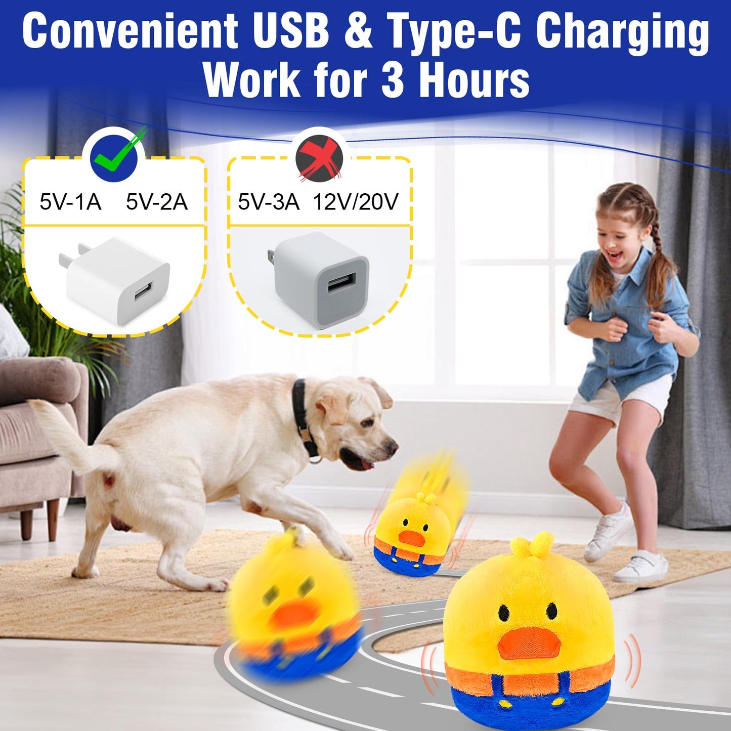 VYsTN Interactive Dog Toys, Rechargeable Vibrating, Jumping,Talking & self-Moving Dog Toys, Puppy Toys to Keep Them Busy, Anxiety Relief & Boredom Buster for Small & Medium Dogs