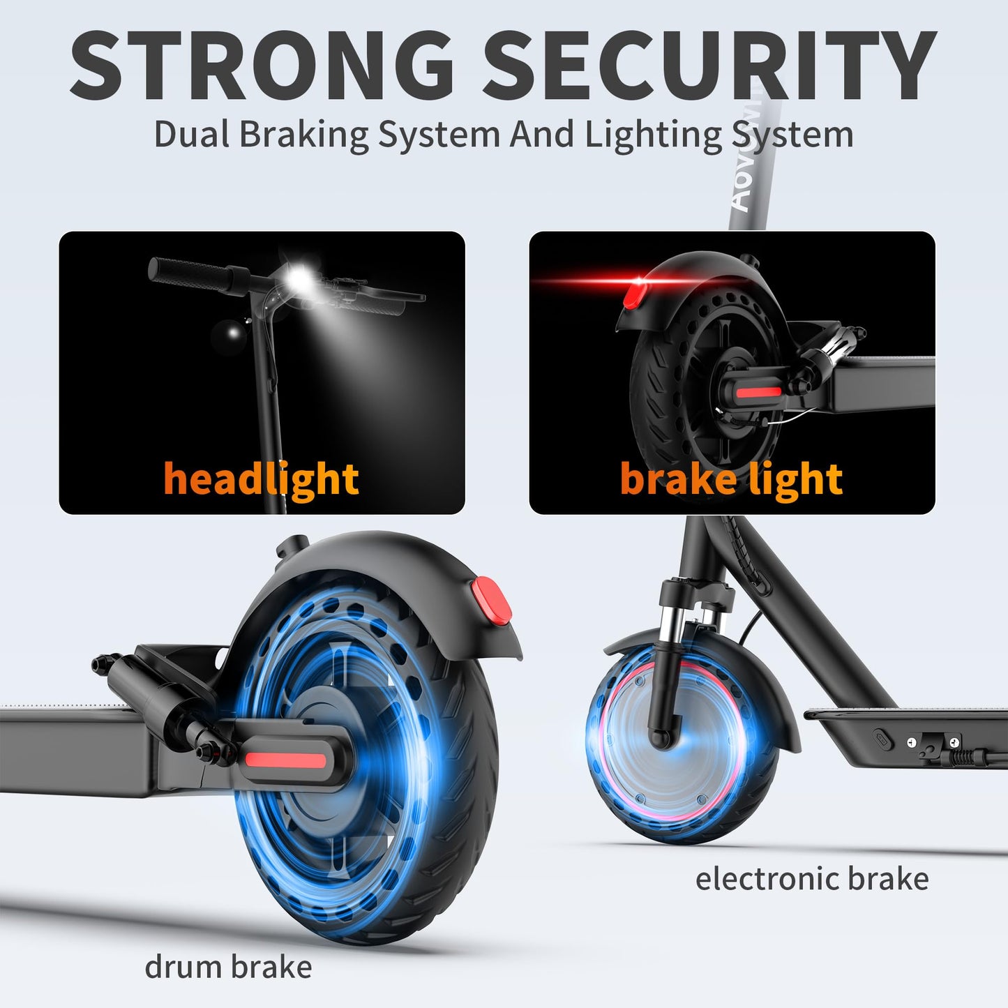 Aovowheel Electric Scooter Adults, Foldable 8.5" Solid Tires E Scooter with Dual Suspension, 19 Mph, 350W Motor, Kick Scooters Max 16 Miles Long Range for Commuting, Electric Scooter for Adults