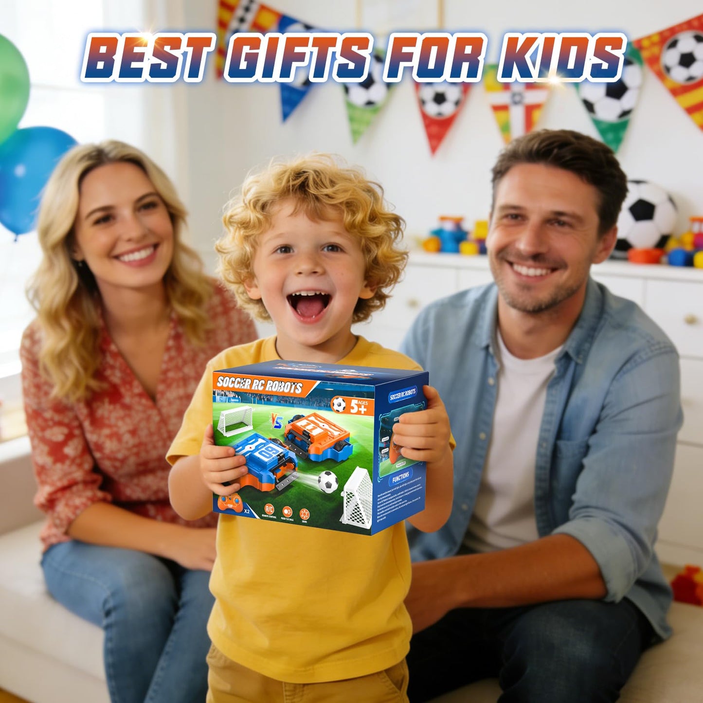 ACIKETO Remote Control Battle Robots Soccer Robot Game Set for Kids, 2-Player RC Football Robots Table Game with 2 Balls & 2 Goals, Fighting Robot STEM Toy Birthday Gift for Boys and Girls Age 5 & Up