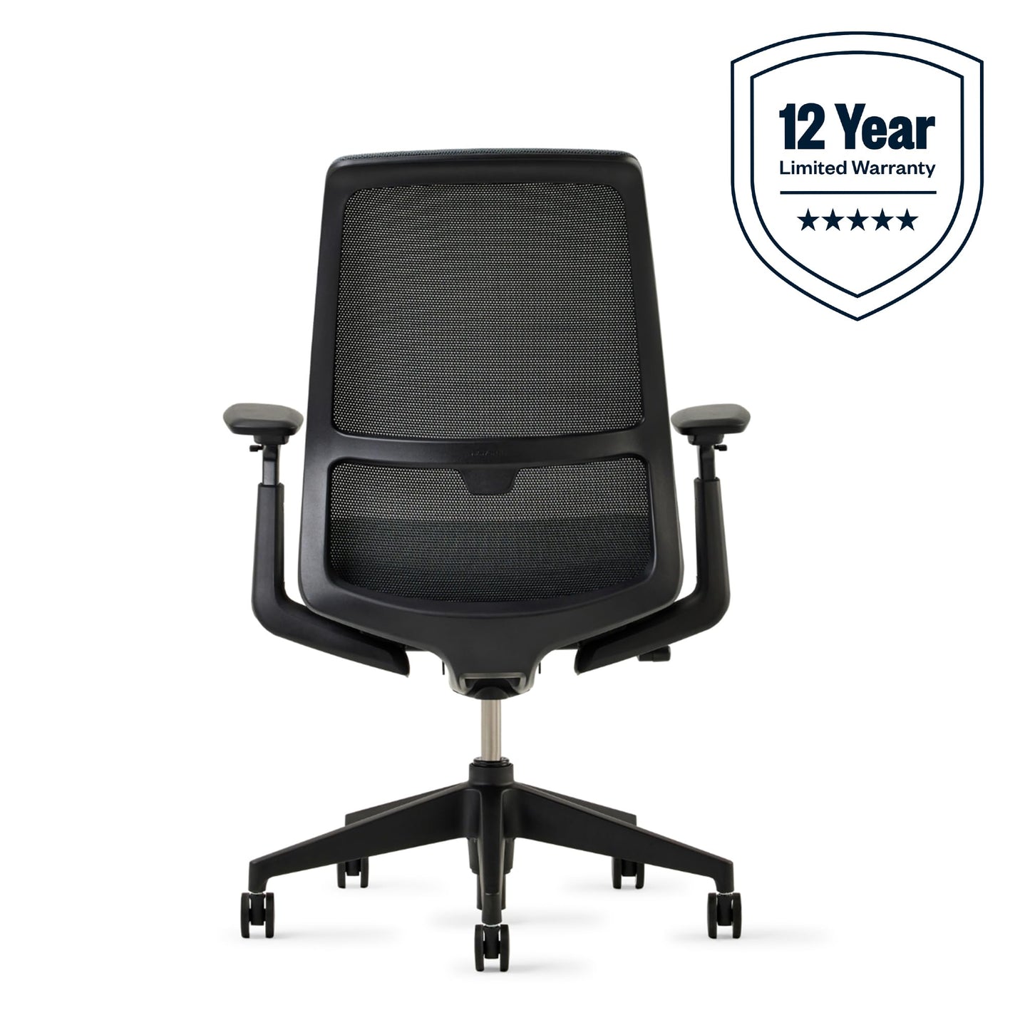 Haworth Soji Office Chair with Ergonomic Adjustments, Adjustable Desk Computer Chair with Flexible Mesh Back, Without Lumbar Support, Home Office Furniture, Charcoal