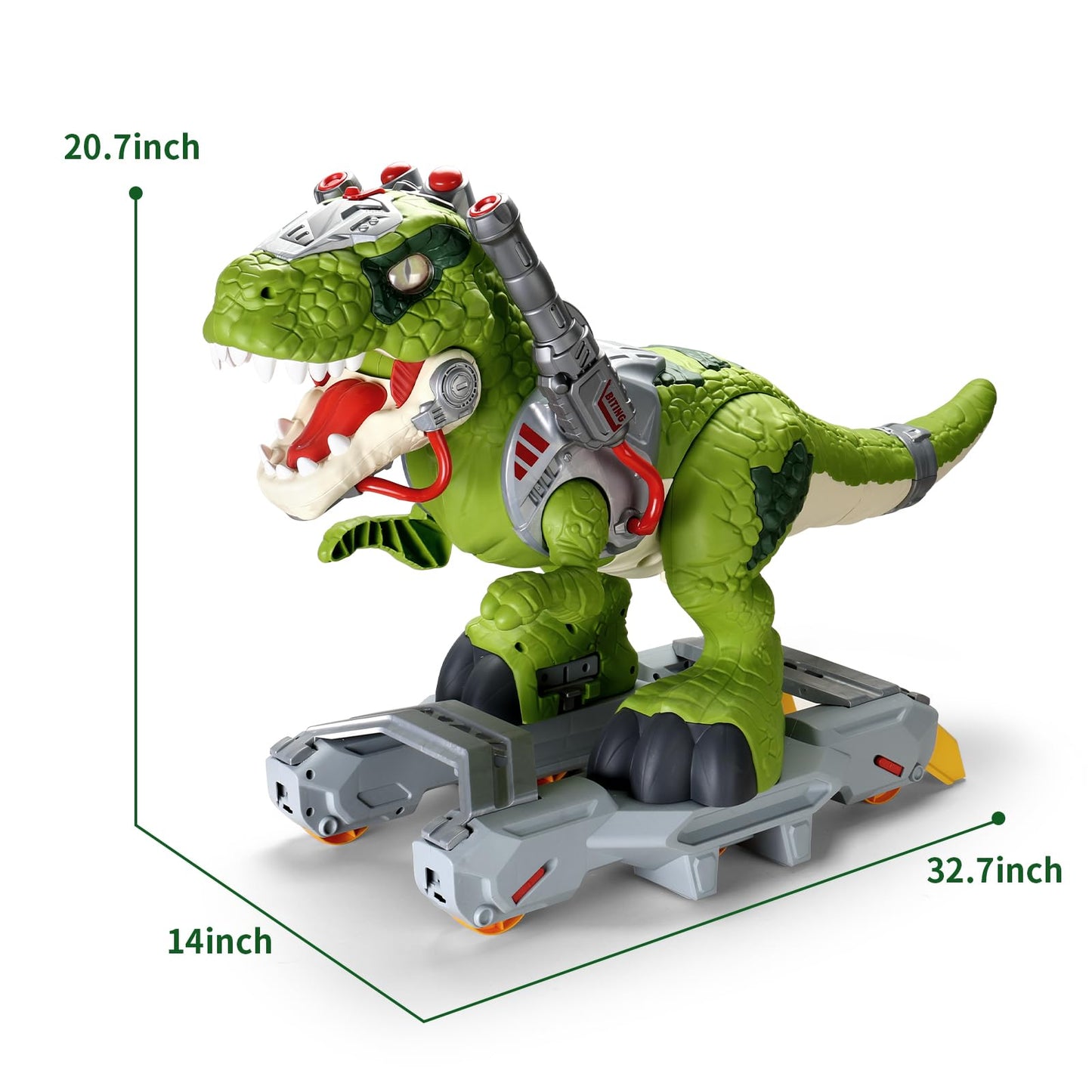 Dinosaur Ride On Toy Cars for Kids, Toddler Electric Ride On Toys with Music, Light & Smoke, Preschool Kids Scooter Foot-to-Floor Walker Indoor Outdoor,Birthday Easter Gifts for Boys Age 3 4 5