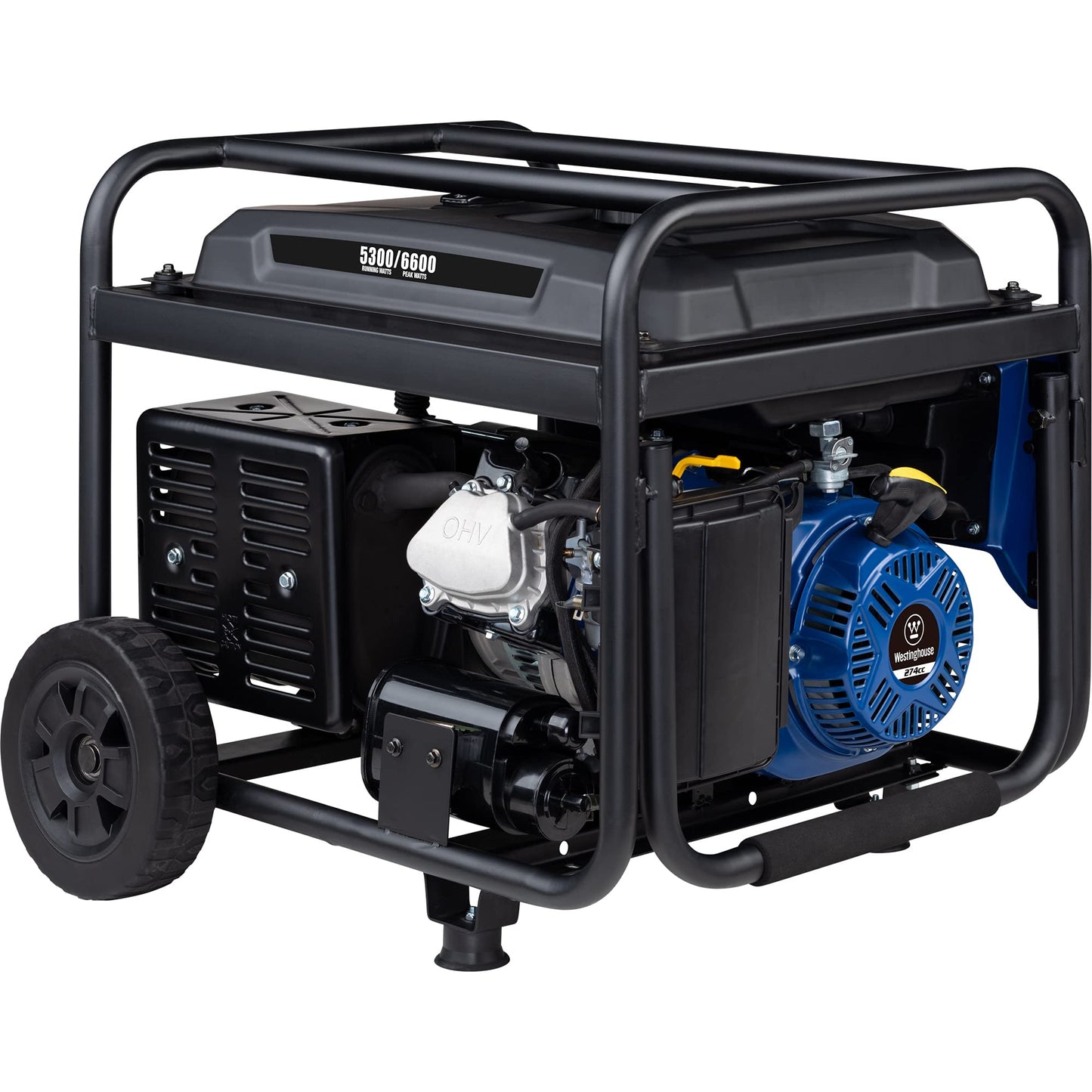 Westinghouse 6600 Peak Watt Home Backup Portable Generator, Transfer Switch Ready 30A Outlet, RV Ready 30A Outlet, Gas Powered, CO Sensor