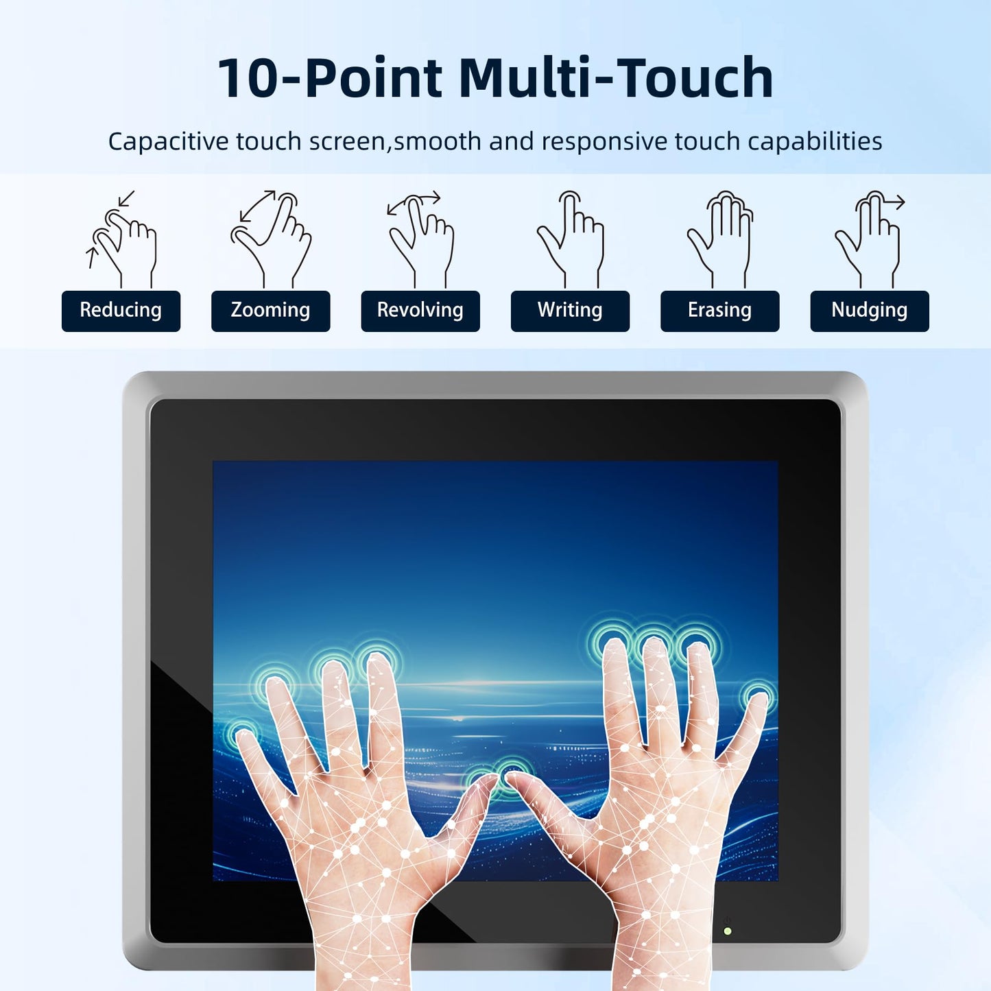 NORQIN 17 inches Industrial Embedded Panel PC,10 Point Capacitive Industrial Touch Screen Panel Computer,IP65 All-in-One Computer,Windows OS,for Kiosk,Factory,Automation (J6412,8GB RAM 128GB SSD)