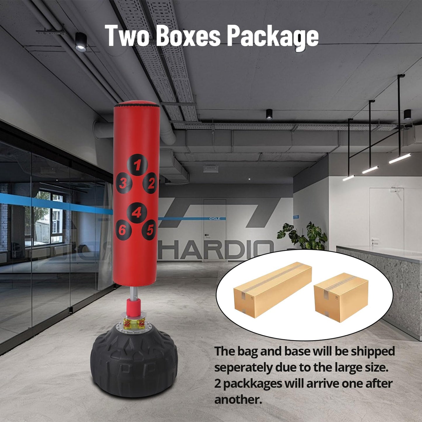 GarveeLife Punching Bag with Stand - 70 in, 203 LBS Load Bearing, with Base, Freestanding Heavy Boxing Bag for Adults and Youth