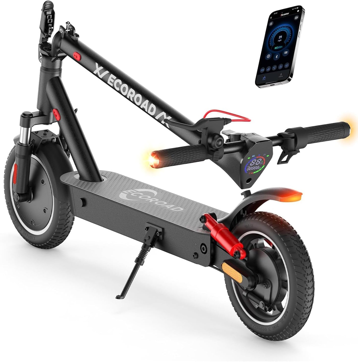 ECOROAD Electric Scooter with 8" Tires, Up to 15 Miles Range, 400W Peak Motor & 19 Mph Folding Electric Scooter for Adults, Commuting Scooters for Adults and Teens