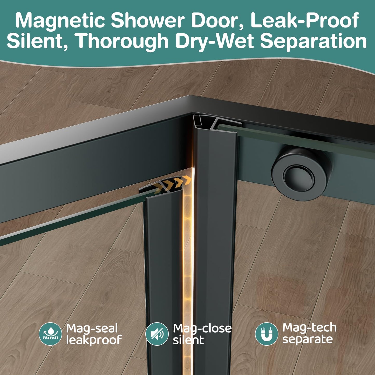 36 Corner Shower Door,36" W x 72" H Neo-Angle Corner Shower Enclosure,Frameless Pivot Shower Doors with 1/4” (6MM) SGCC Tempered Glass for Walk-in Shower,Matte Black
