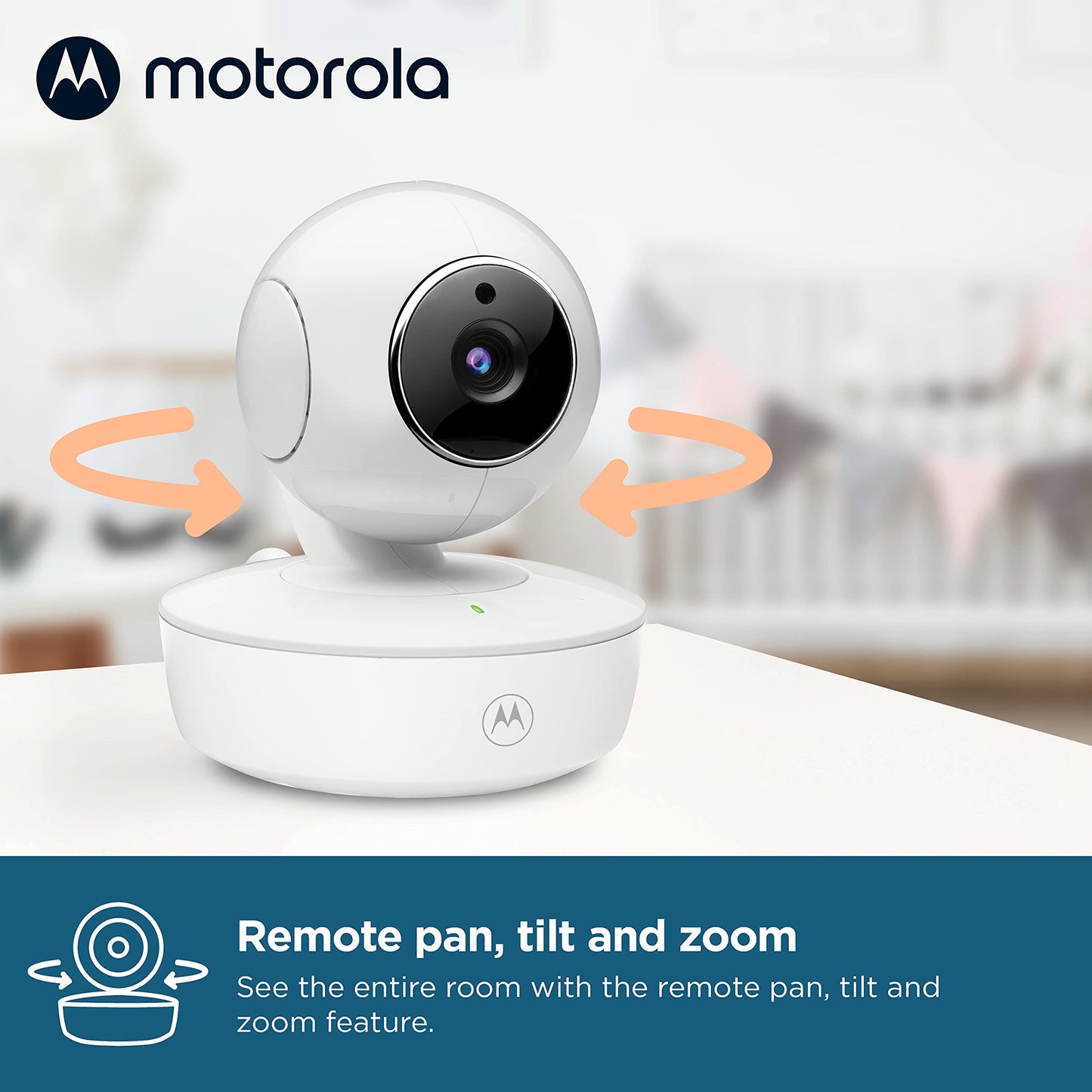 Motorola Nursery VM36XL 2-Camera Video Baby Monitor, 1000ft Range no WiFi 2.4 GHz Wireless, 5" Screen, 2-Way Audio, Pan/Tilt/Zoom, Sensor, Lullabies, Night Vision