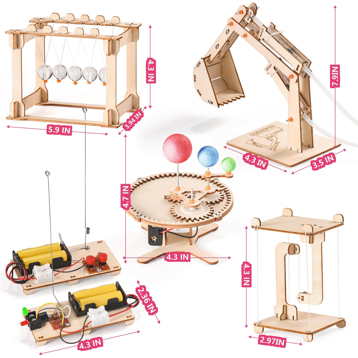 STEM Science Kits for Kids Ages 8-12 8-10, Wood Building Crafts Kits for Boys 6-8, STEM Toys for Boys Age 8-12 6 7 10 11 13 Years Old Gifts, Engineering Experiment Projects, 3D Wooden Puzzles 8-13