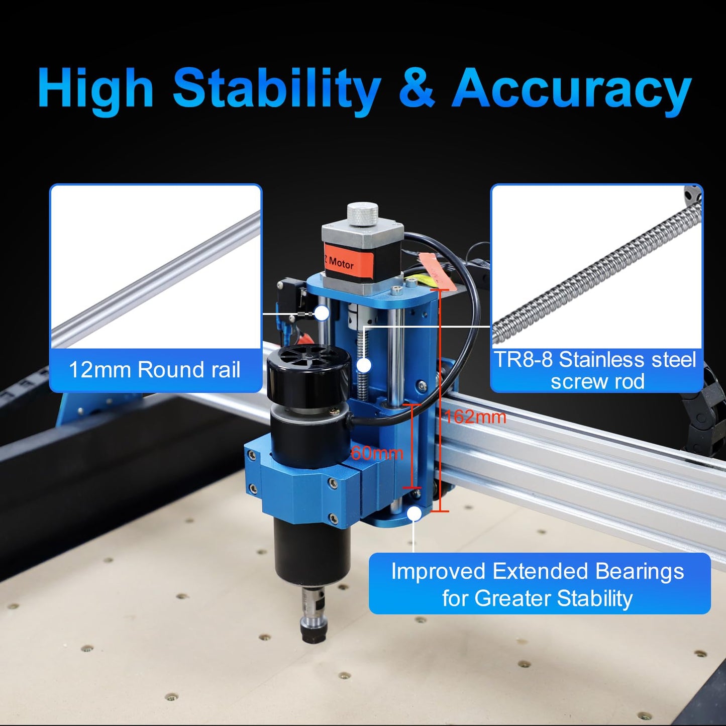 CNC Router Machine,3-Axis All-Metal with Steel Wheel Engraver Milling Machine,500W Trimmer & Linear Rail Driven,Working Area 15.75”x15.75”x2.95”,Acrylic Cutting Milling,GRBL Control (4040 PRO)
