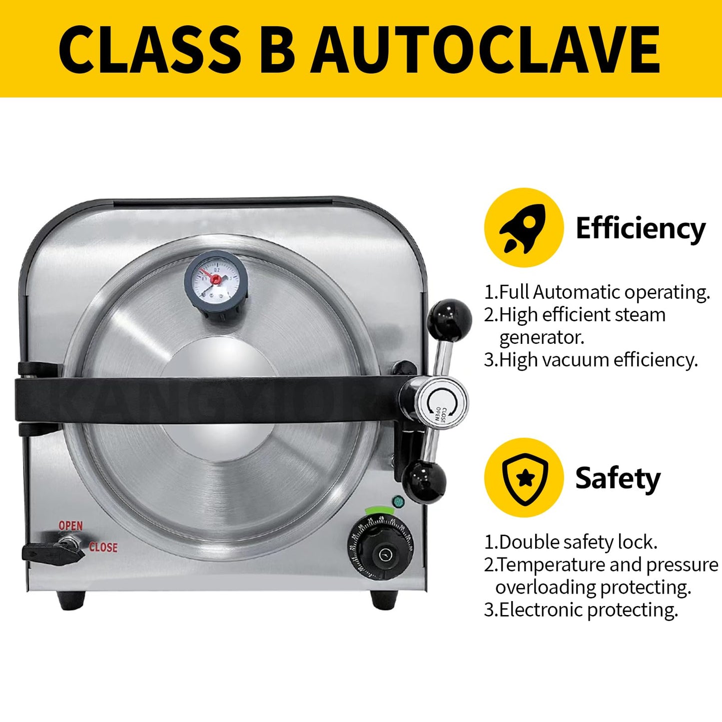 DEVALLEY 14L Autoclave Sterilizers Lab Autoclave Machine,110V 900W Sterilizer Autoclave for Tools,Stainless Steel Steam Sterilizer,High Temperature Sterilizer Machine for Esthetician