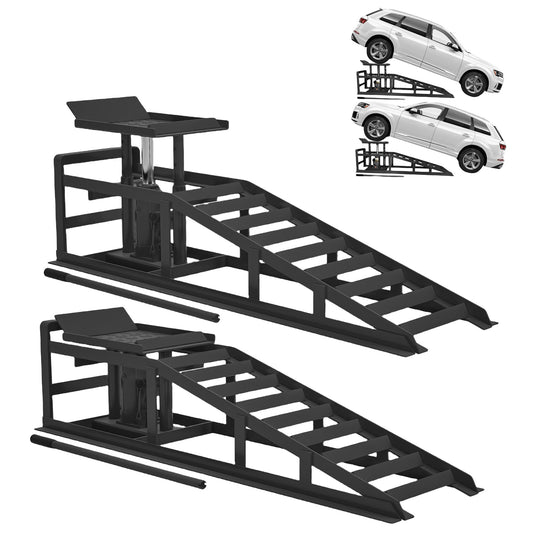 2 Pack Hydraulic Car Ramps 5 T 10000 LBS Low Profile Car Lift Service Ramps Truck Trailer Garage,Height Hydraulic Vehicle Ramps