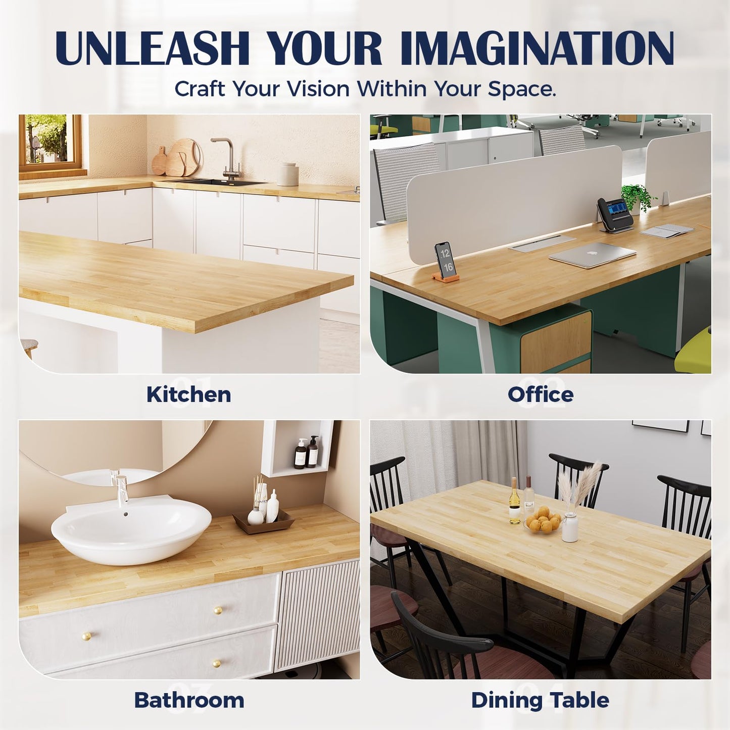 Solid Wood Butcher Block Countertop - Unfinished Birch Slab Counter Top Wooden Table Top for DIY Kitchen Island, Workbench, Washer Dryer, Coffee Bar Table, 72"x25"x1.5", 6FT