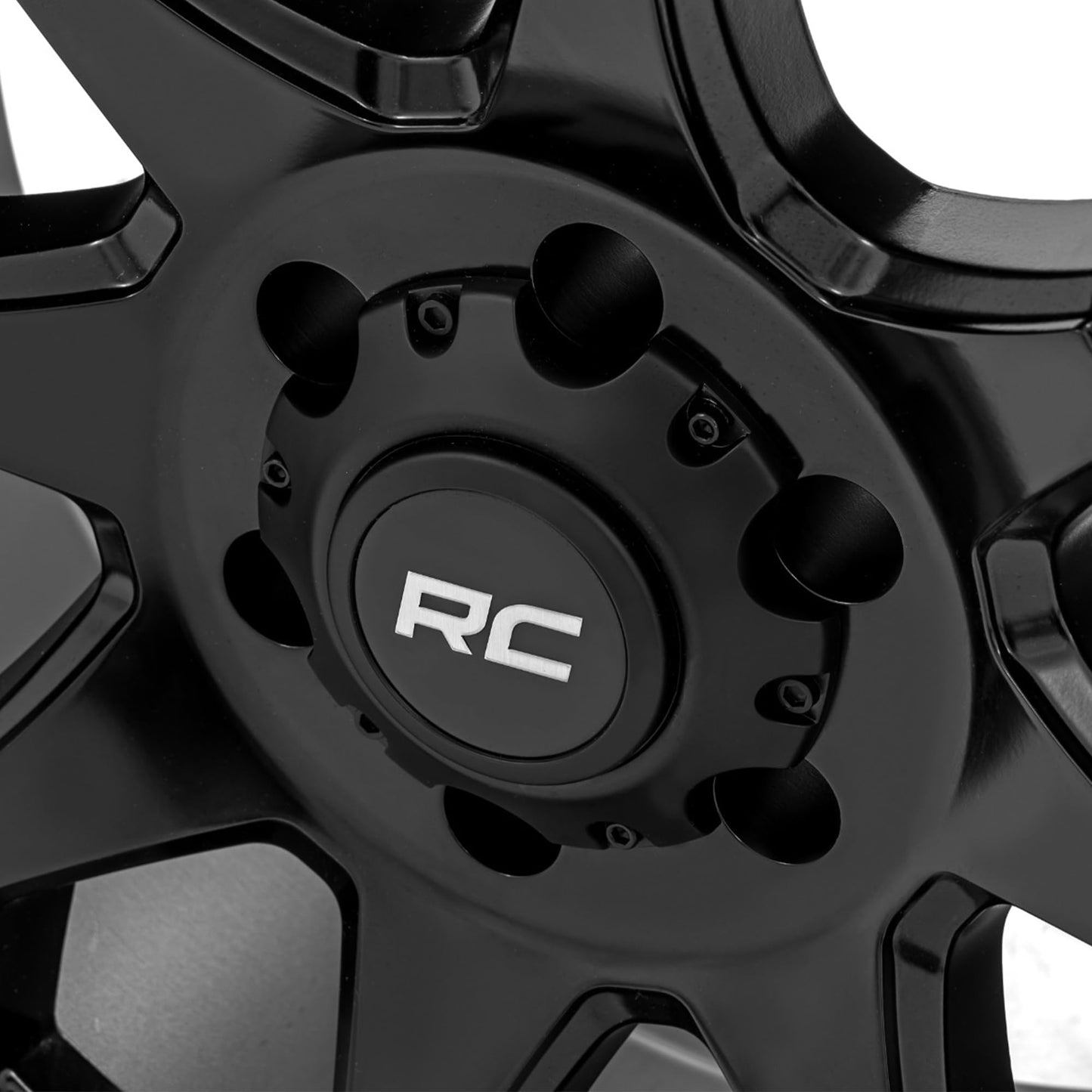 Rough Country 80 Series 20x10 Wheel - 5x5.0" Bolt Pattern, 25mm Offset, One-Piece Aluminum, Semi-Gloss Black Off-Road Rim for Jeeps, Trucks, SUV
